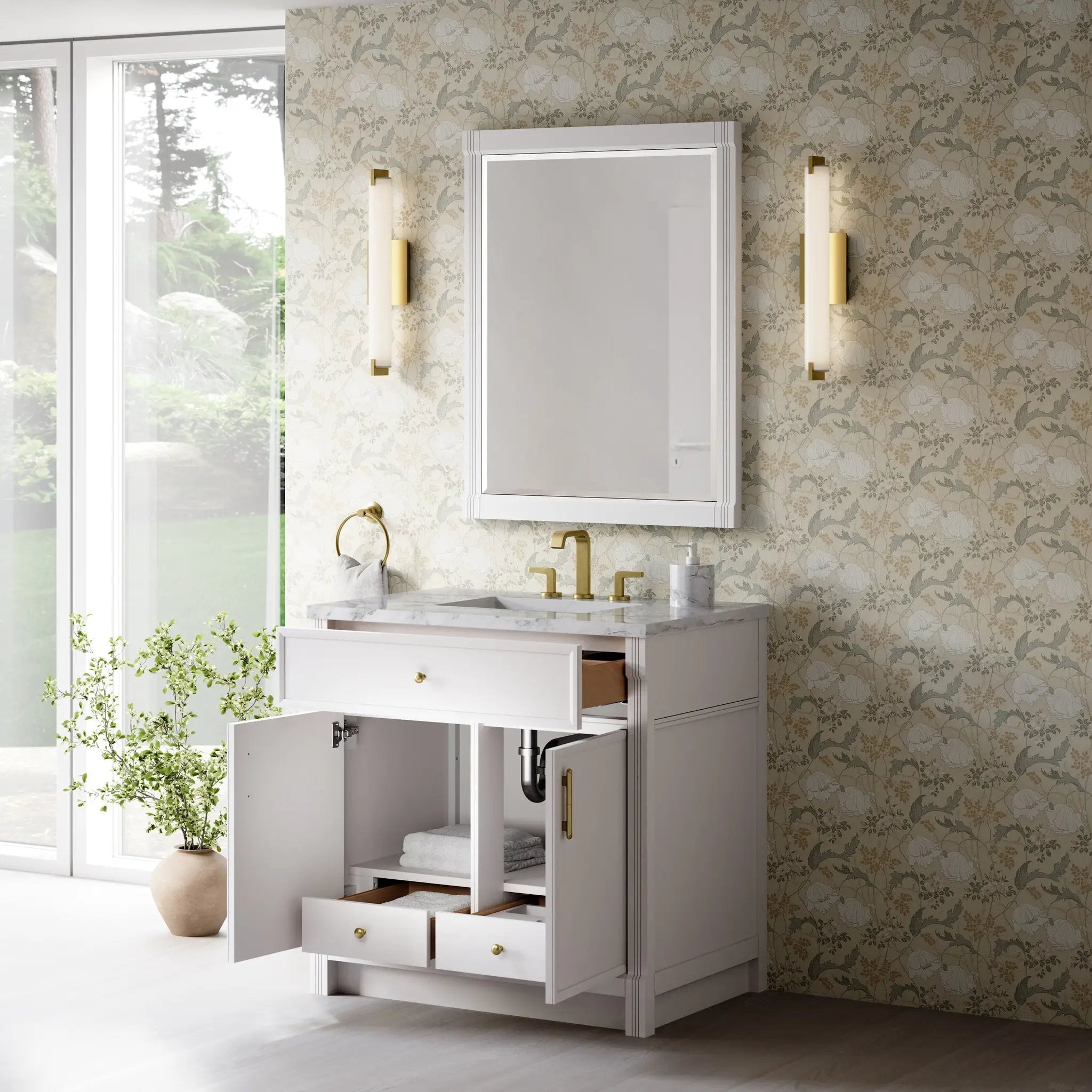bright white vanity