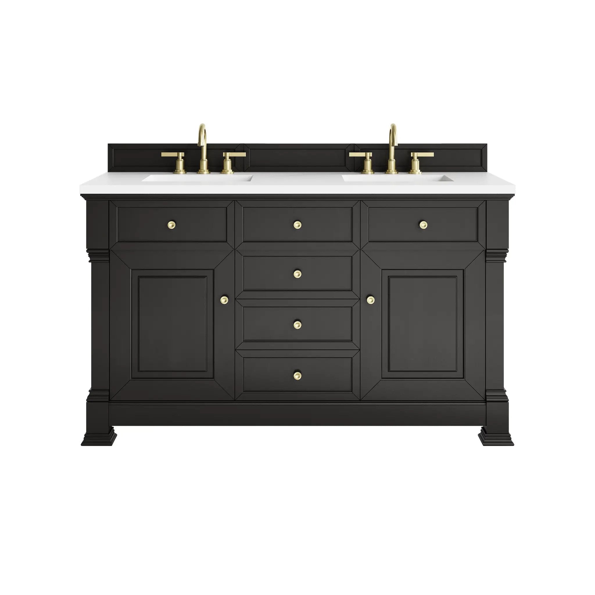 James Martin Brookfield 60" Double Vanity Set - Black Onyx by James Martin Vanities