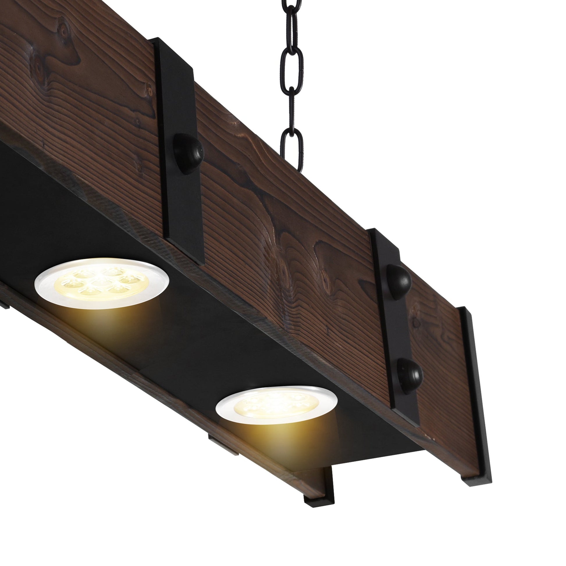 black & wood island light