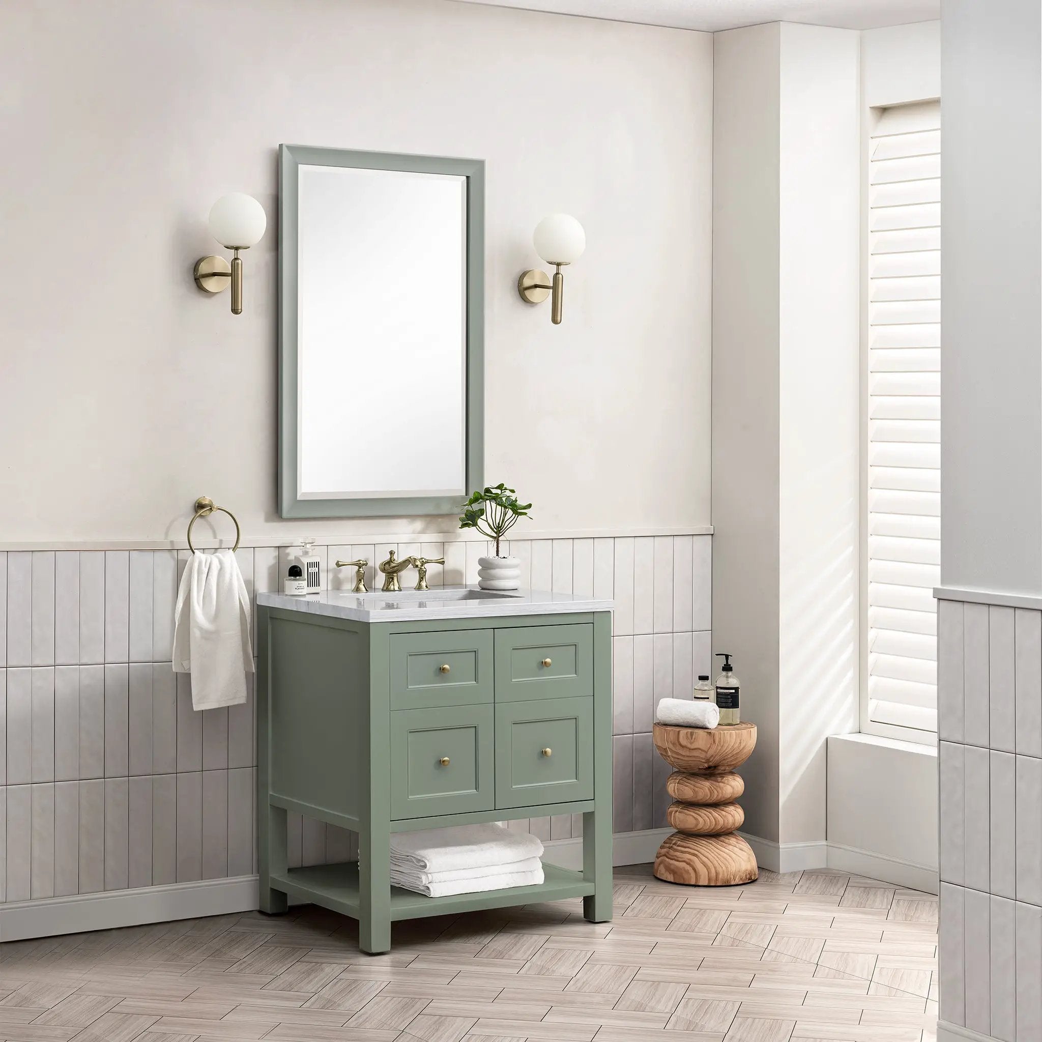 smokey celadon vanity