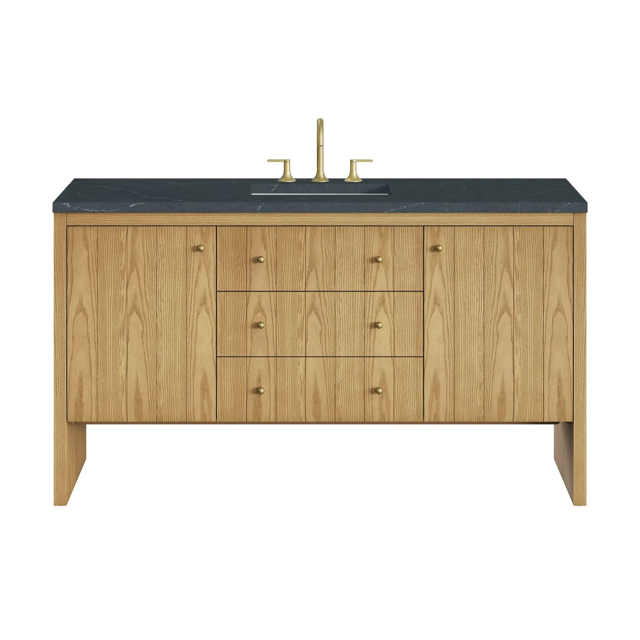 James Martin Hudson 60" Single Vanity Set - Light Natural Oak by James Martin Vanities