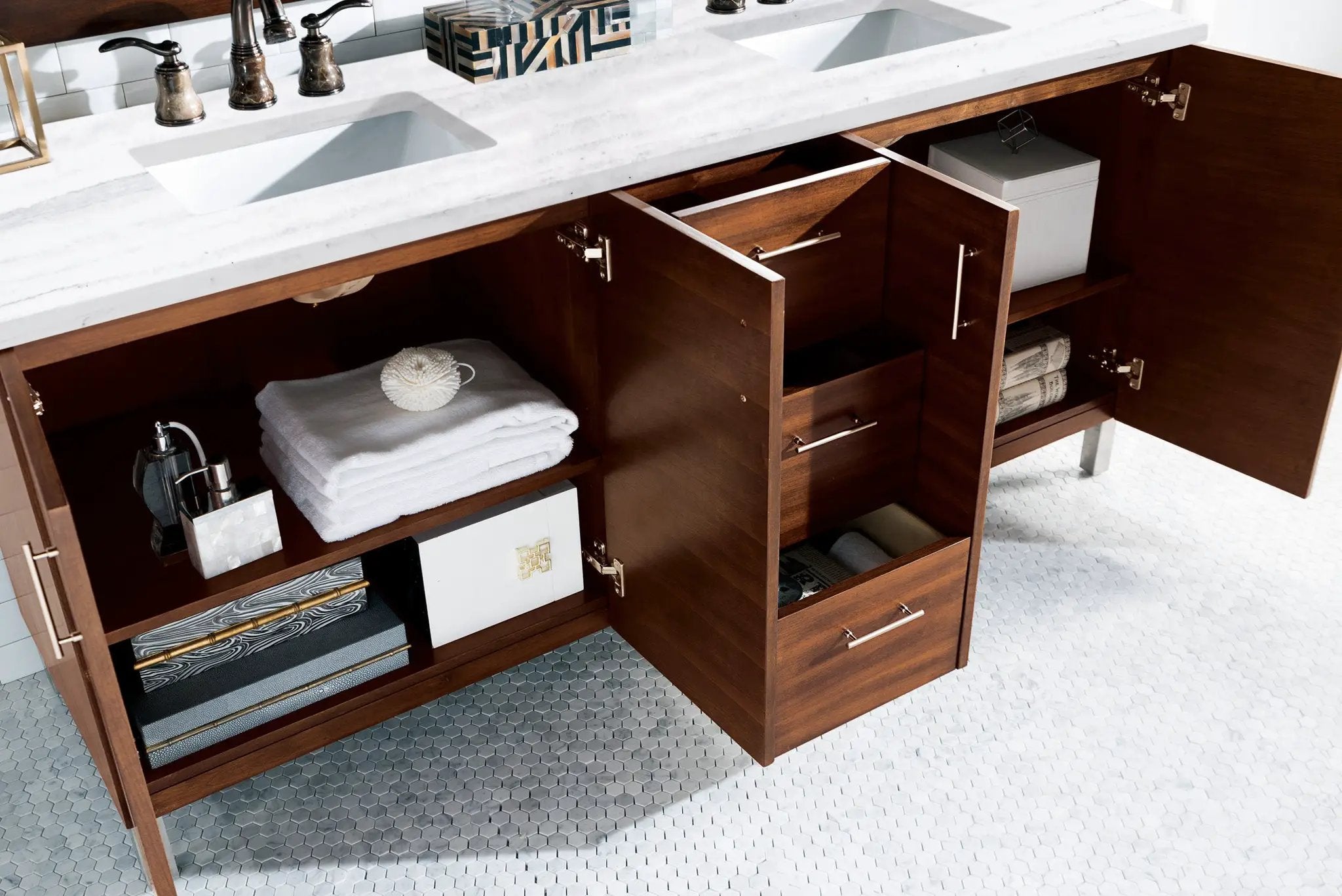 american walnut vanity