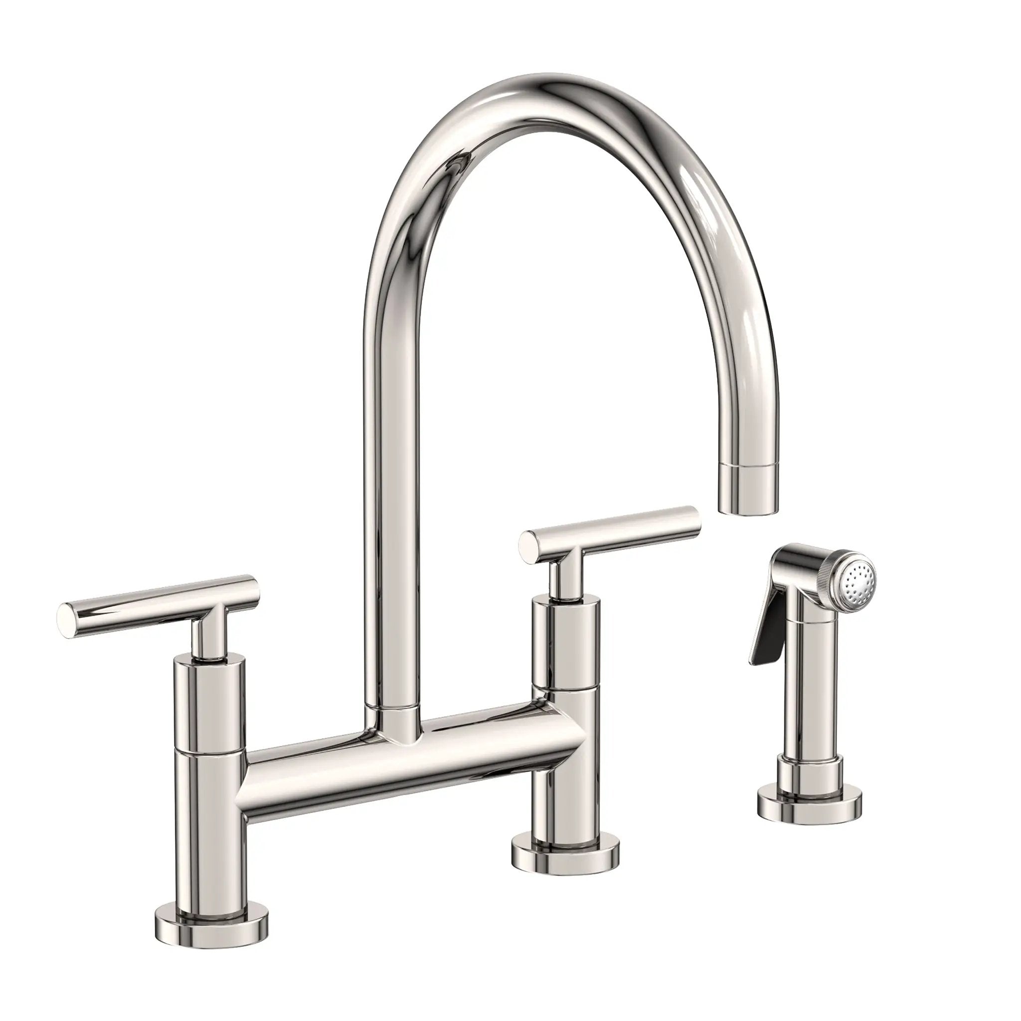 Newport Brass East Linear Kitchen Bridge Faucet with Side Spray by Newport Brass