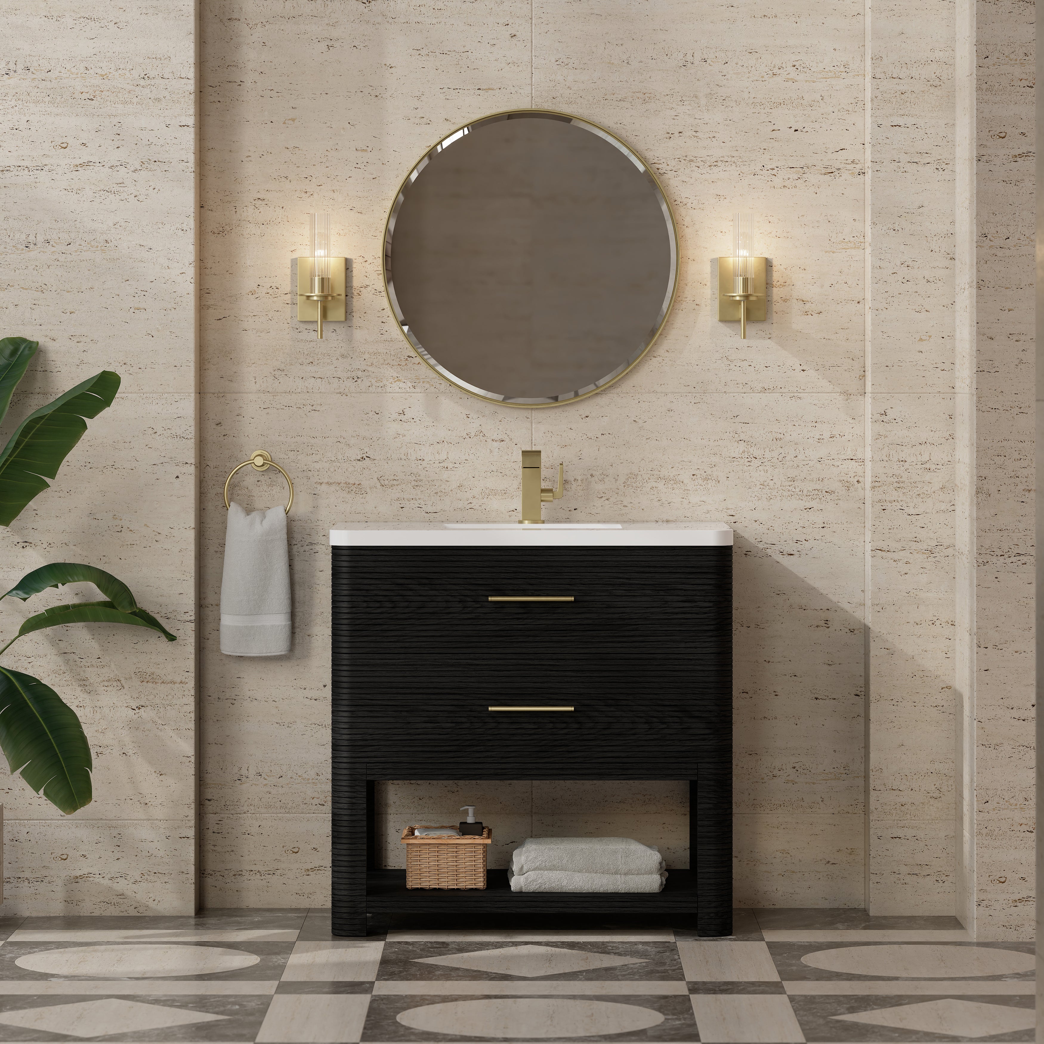 carbon oak vanity