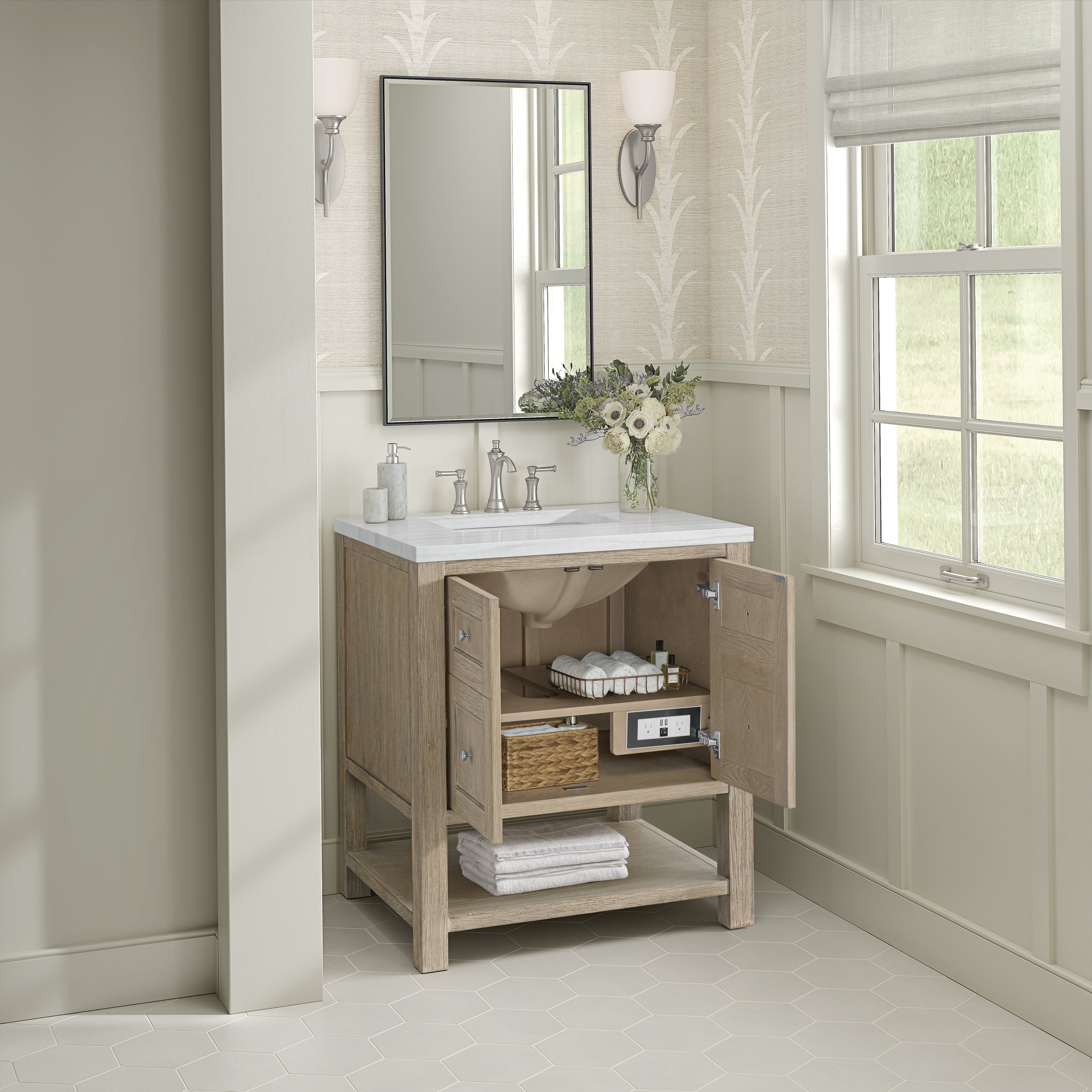 arctic fall solid surface top vanity