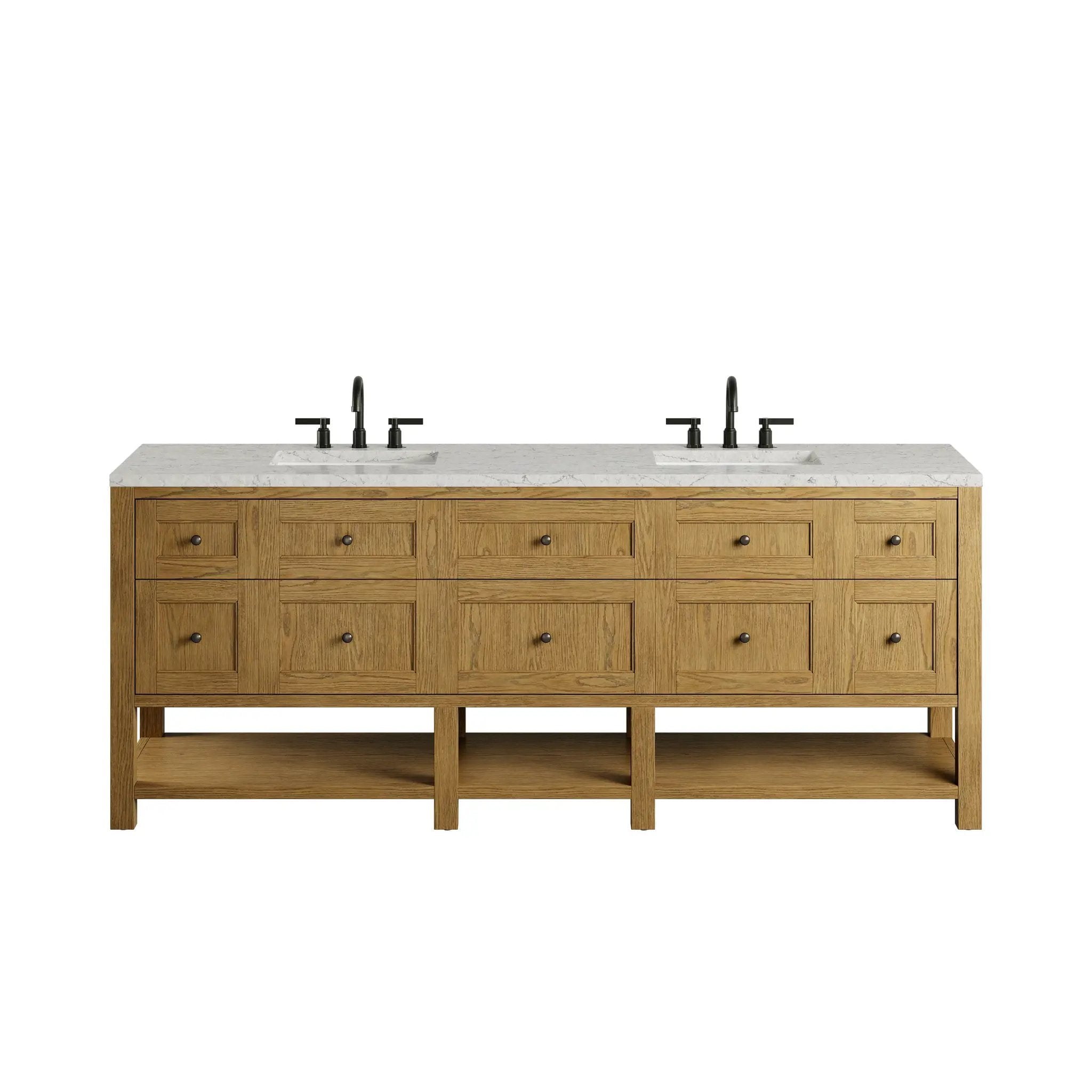 James Martin Breckenridge 84" Double Vanity Set - Light Natural Oak by James Martin Vanities