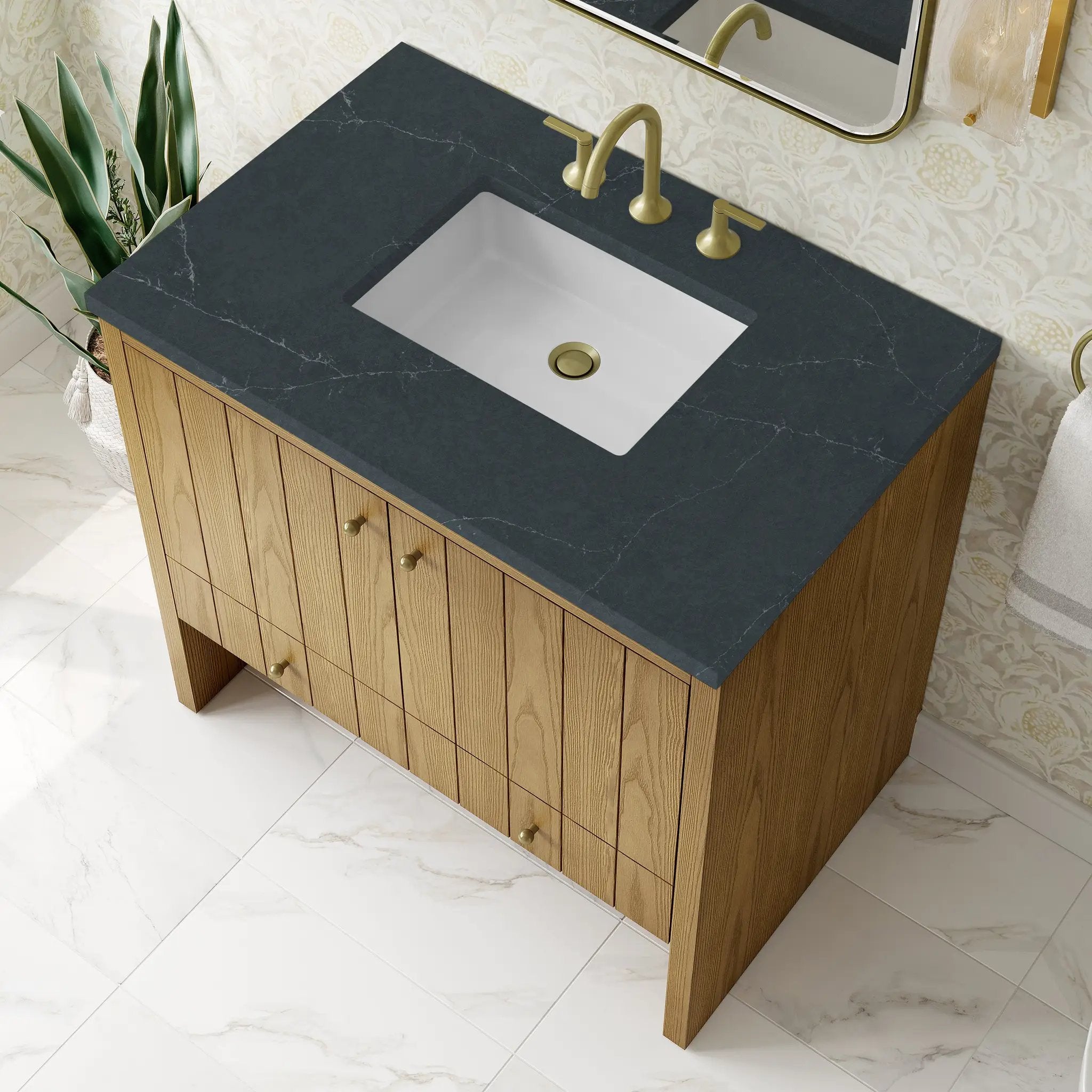 light natural oak vanity