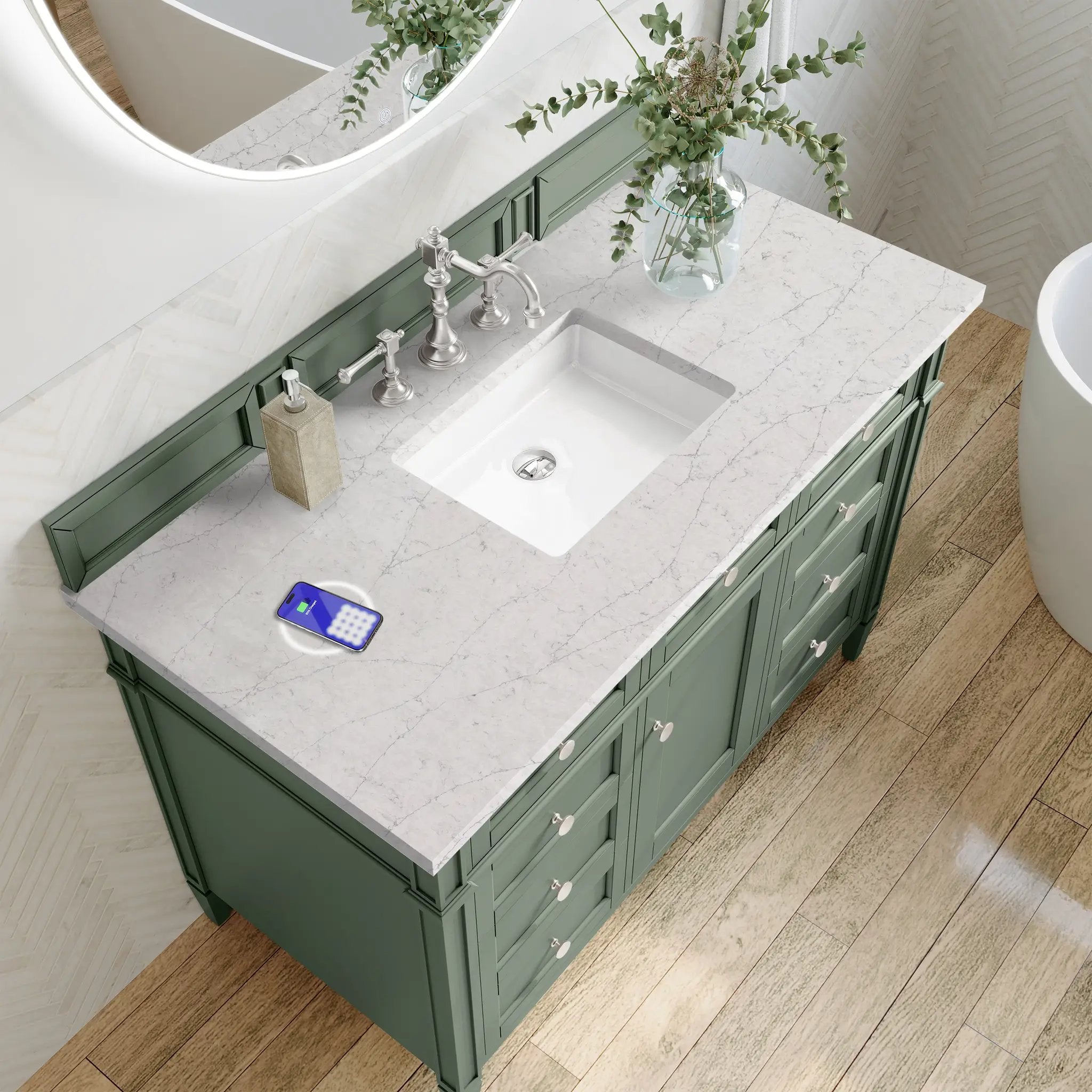 smokey celadon vanity