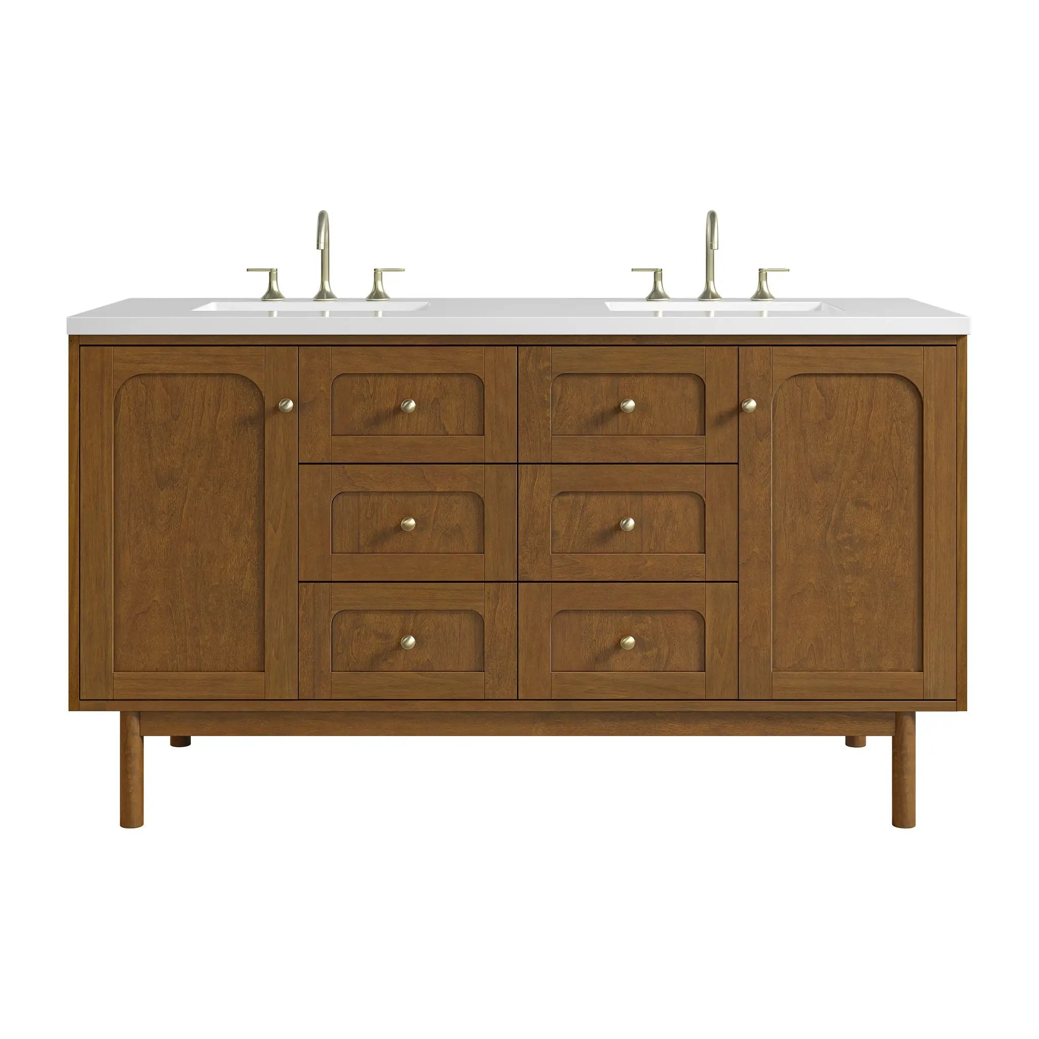 James Martin Laurent 60" Double Vanity Set - Honey Oak by James Martin Vanities