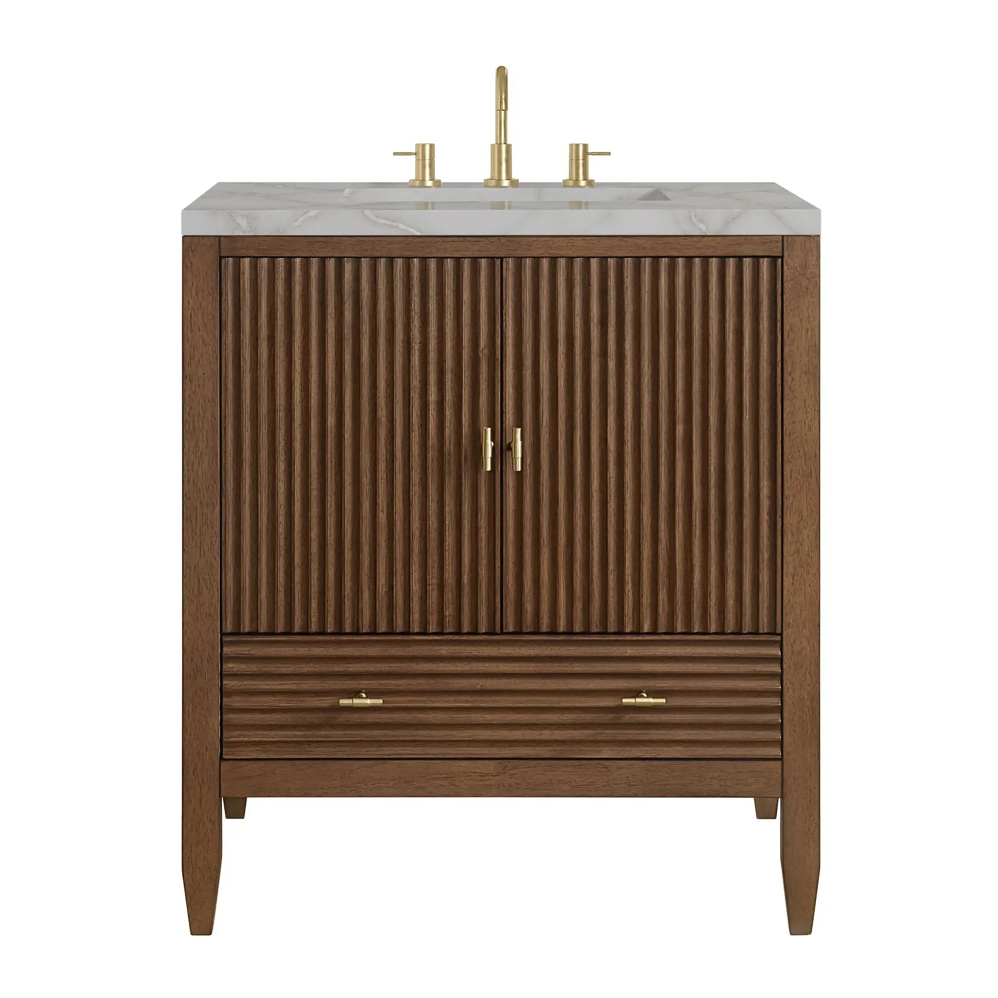 James Martin Myrrin 30" Single Vanity Set - Mid-Century Walnut by James Martin Vanities