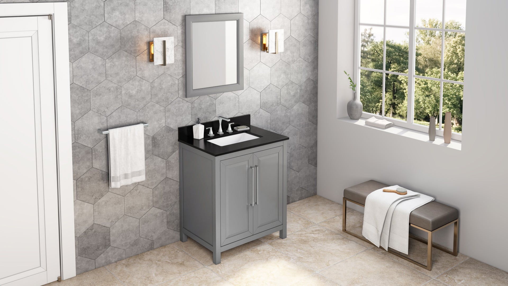 grey vanity