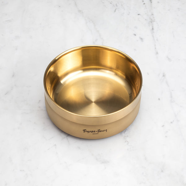 brass dog bowl