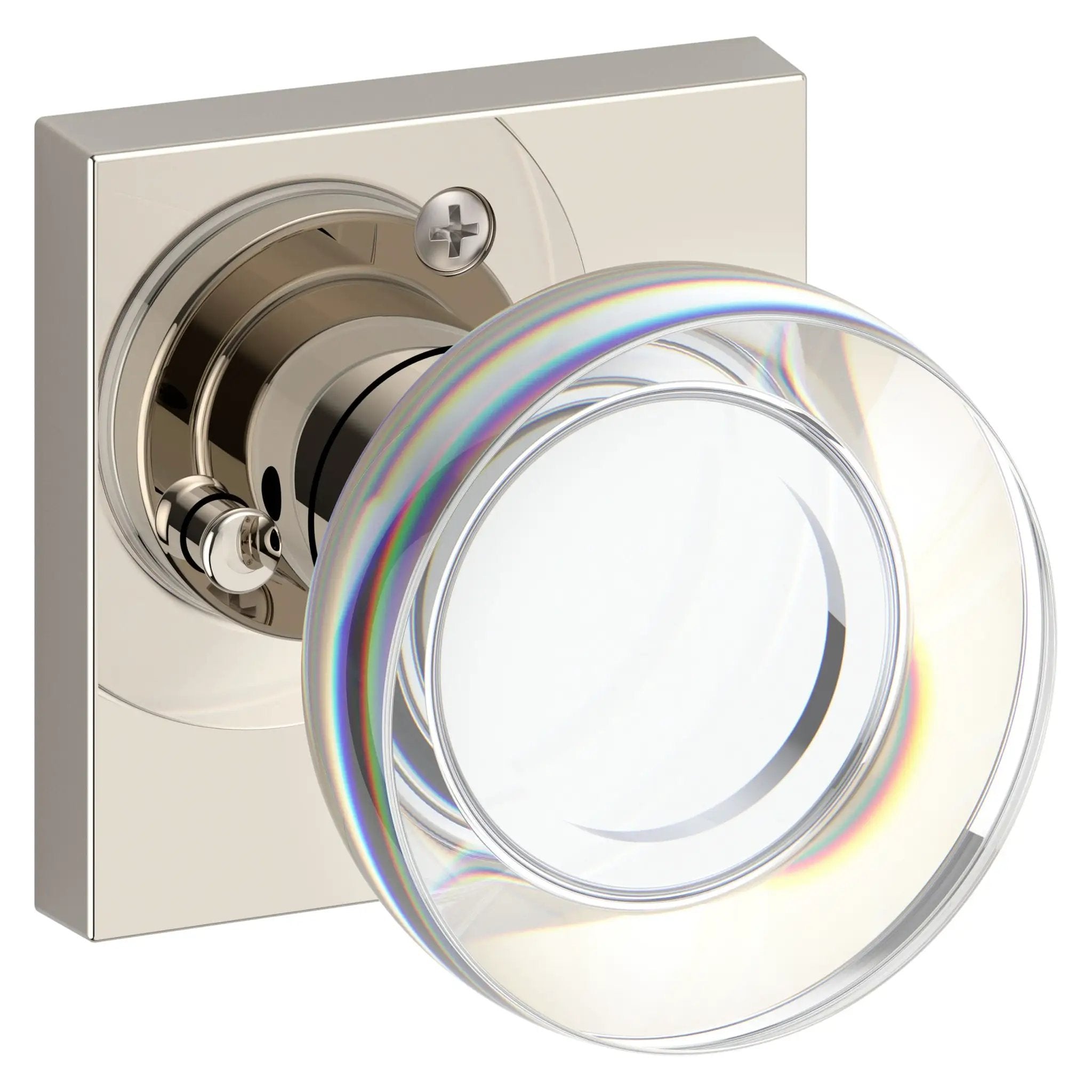 Baldwin Reserve Contemporary Crystal Knob and Square Rose by Baldwin
