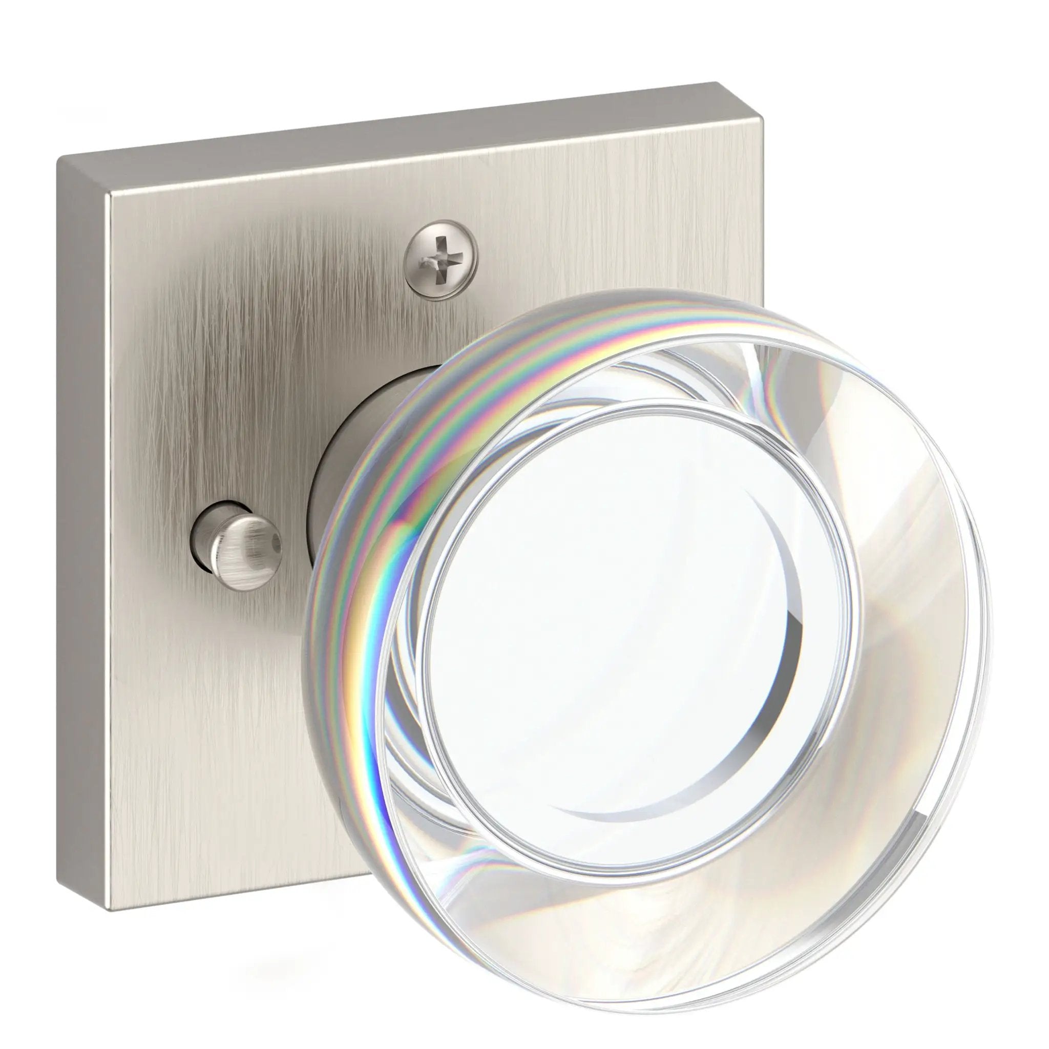 Baldwin Reserve Contemporary Crystal Knob and Square Rose by Baldwin