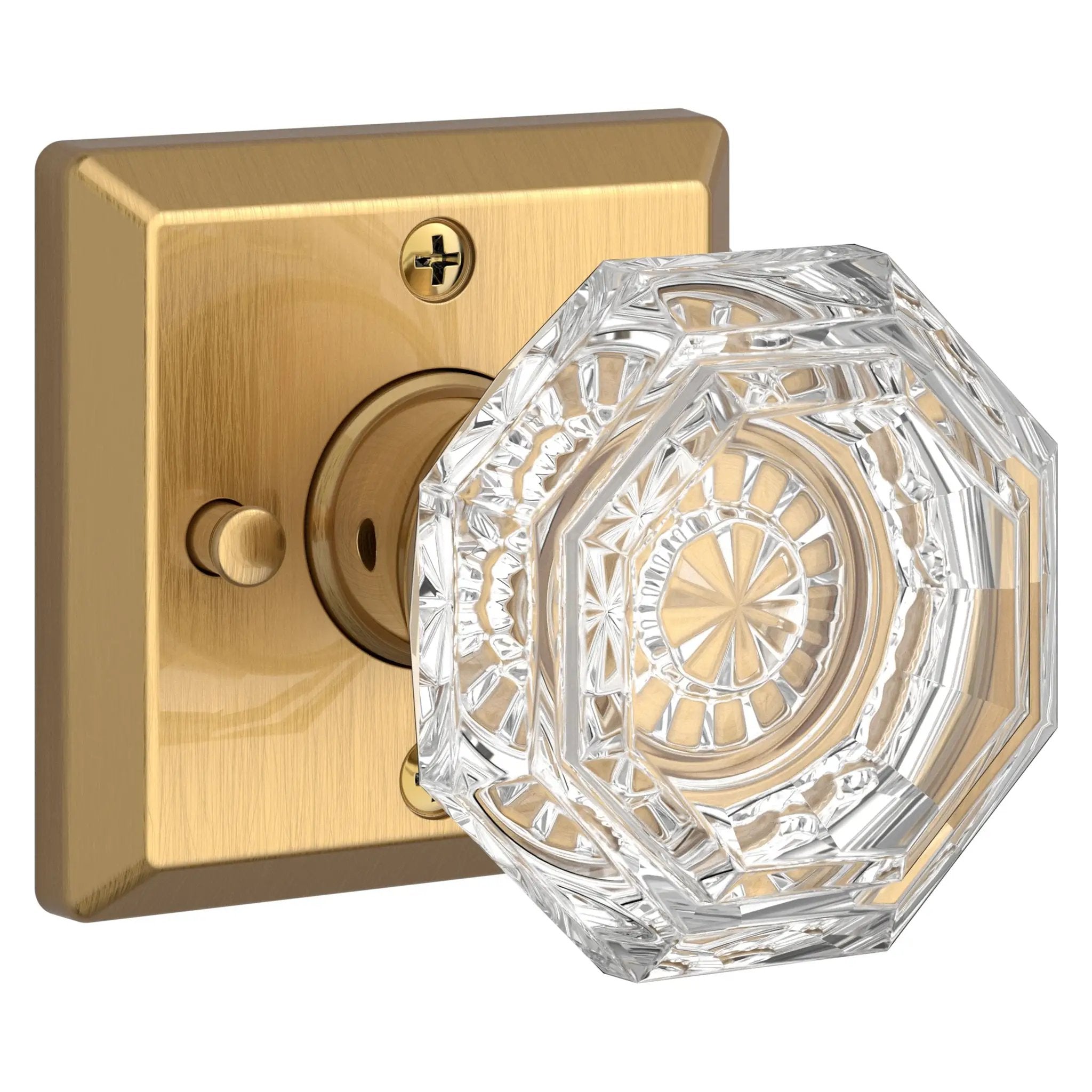 Baldwin Reserve Crystal Knob and Traditional Square Rose by Baldwin