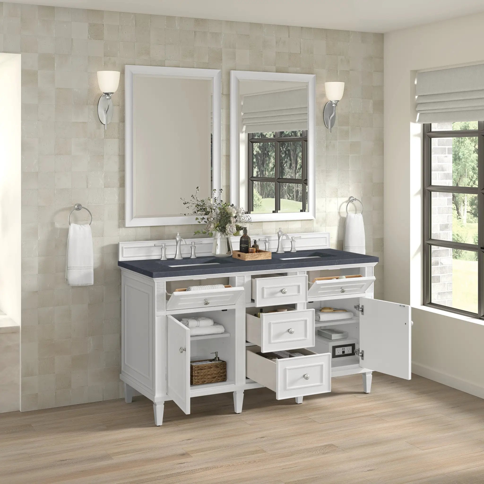 bright white vanity