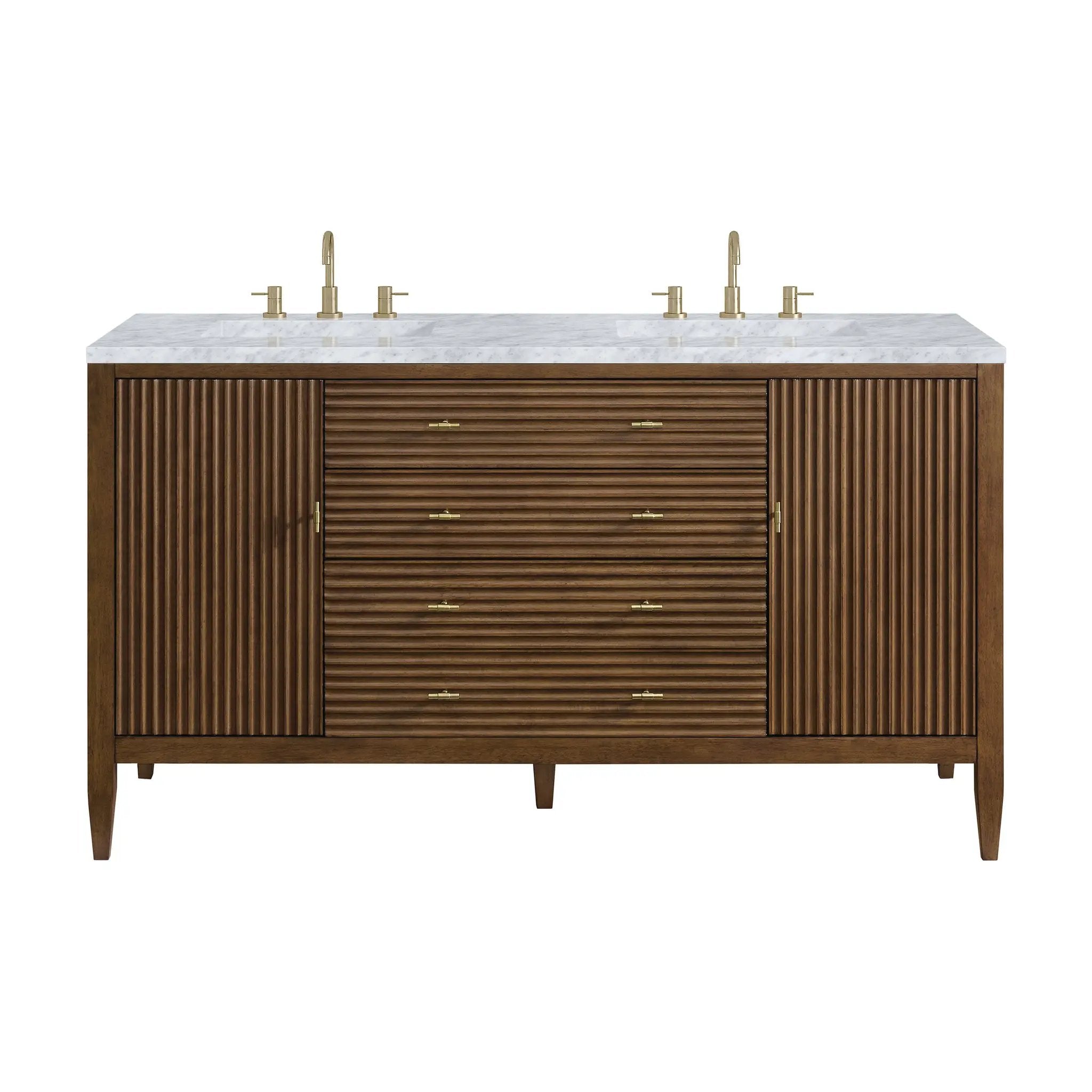 James Martin Myrrin 60" Double Vanity Set - Mid Century Walnut by James Martin Vanities