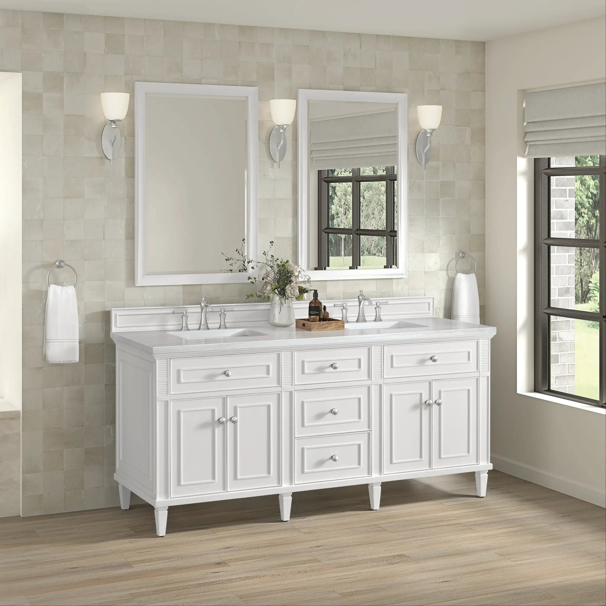 bright white vanity