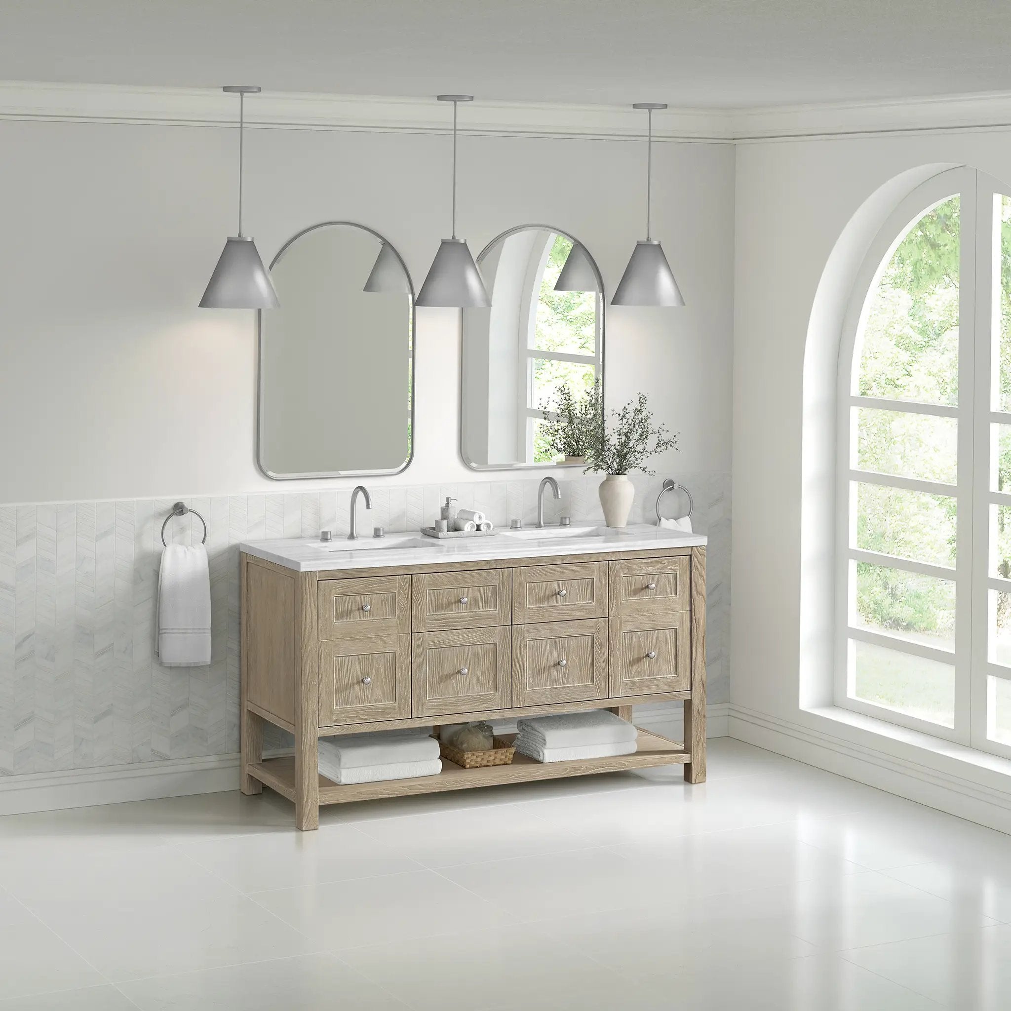 whitewashed oak vanity