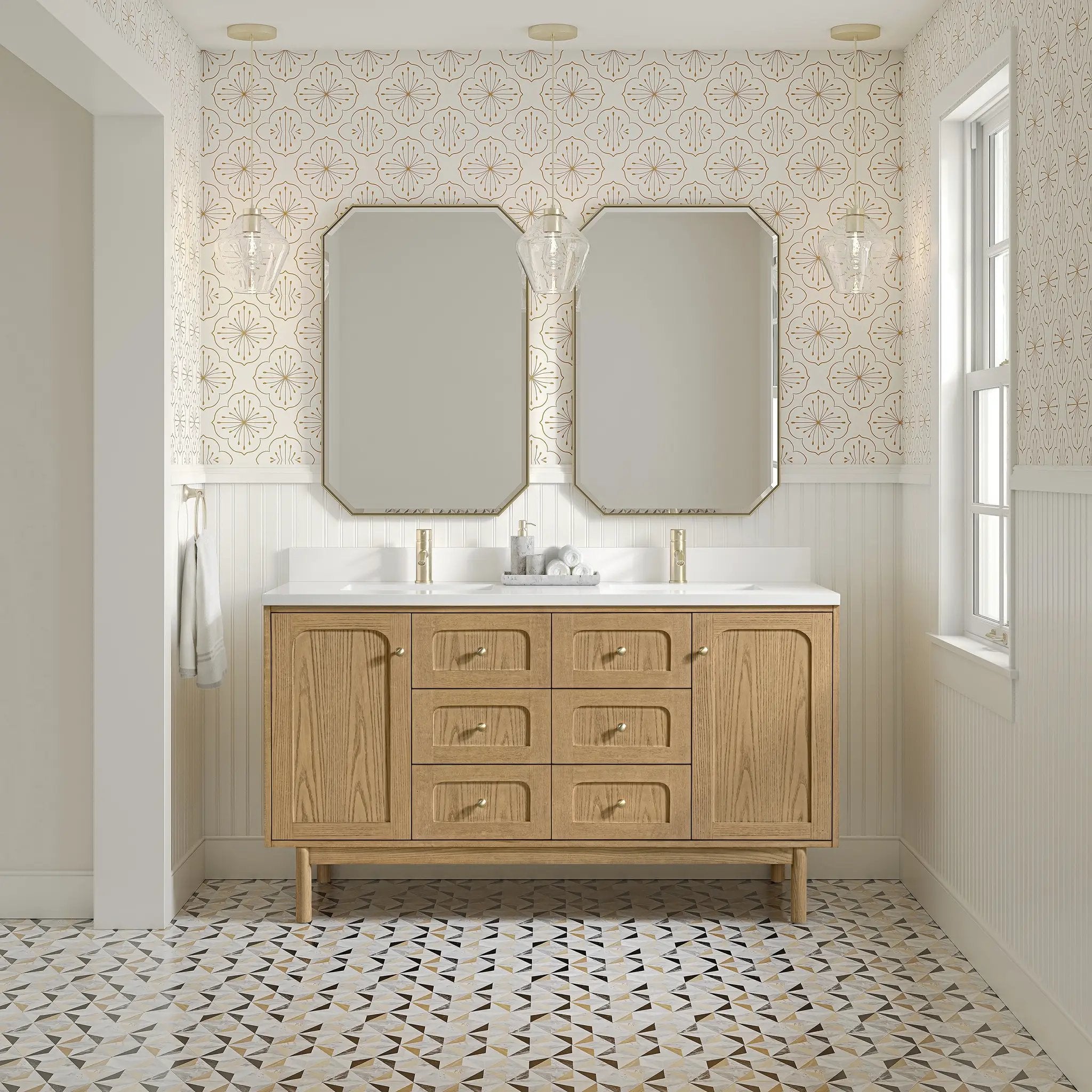 light natural oak vanity