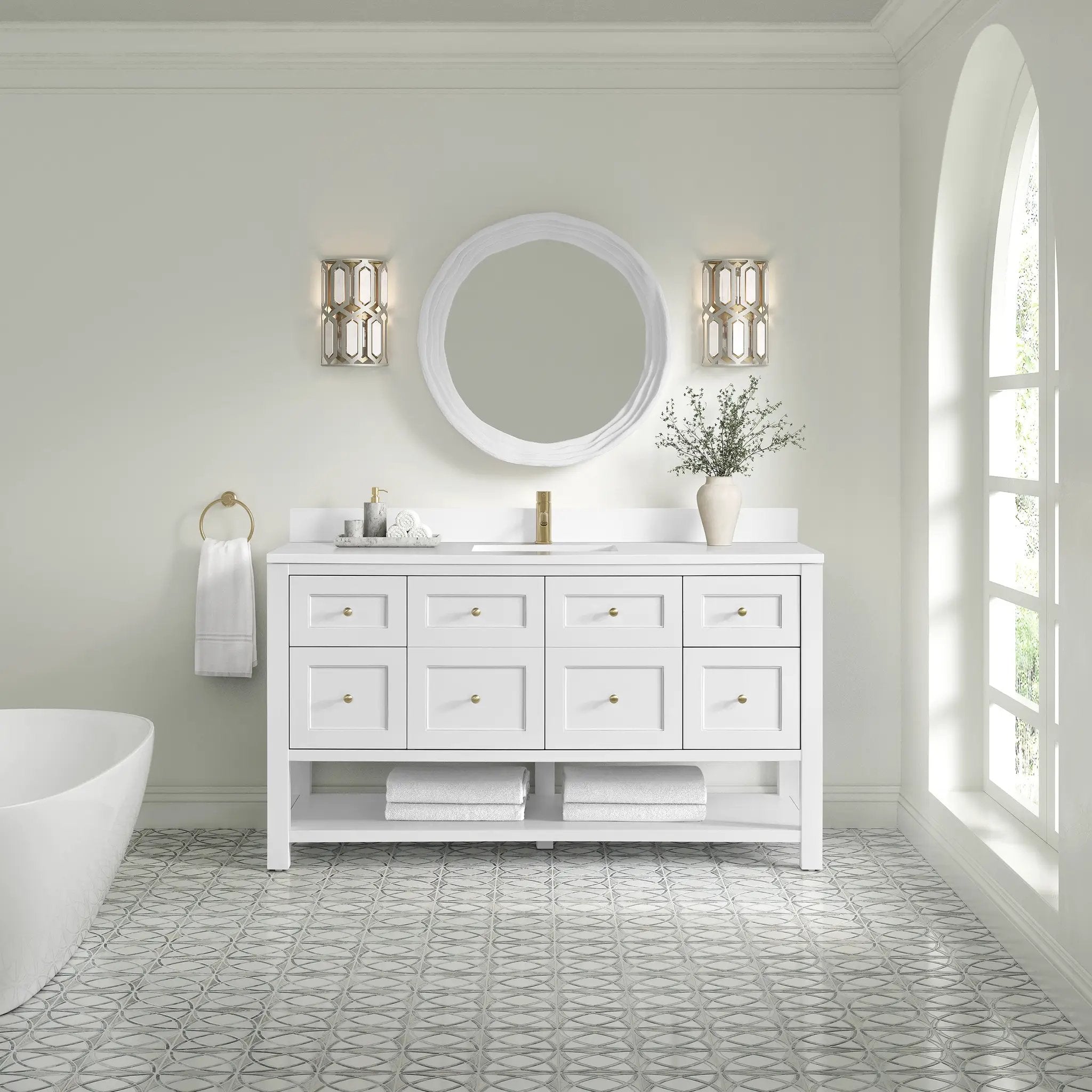 bright white vanity