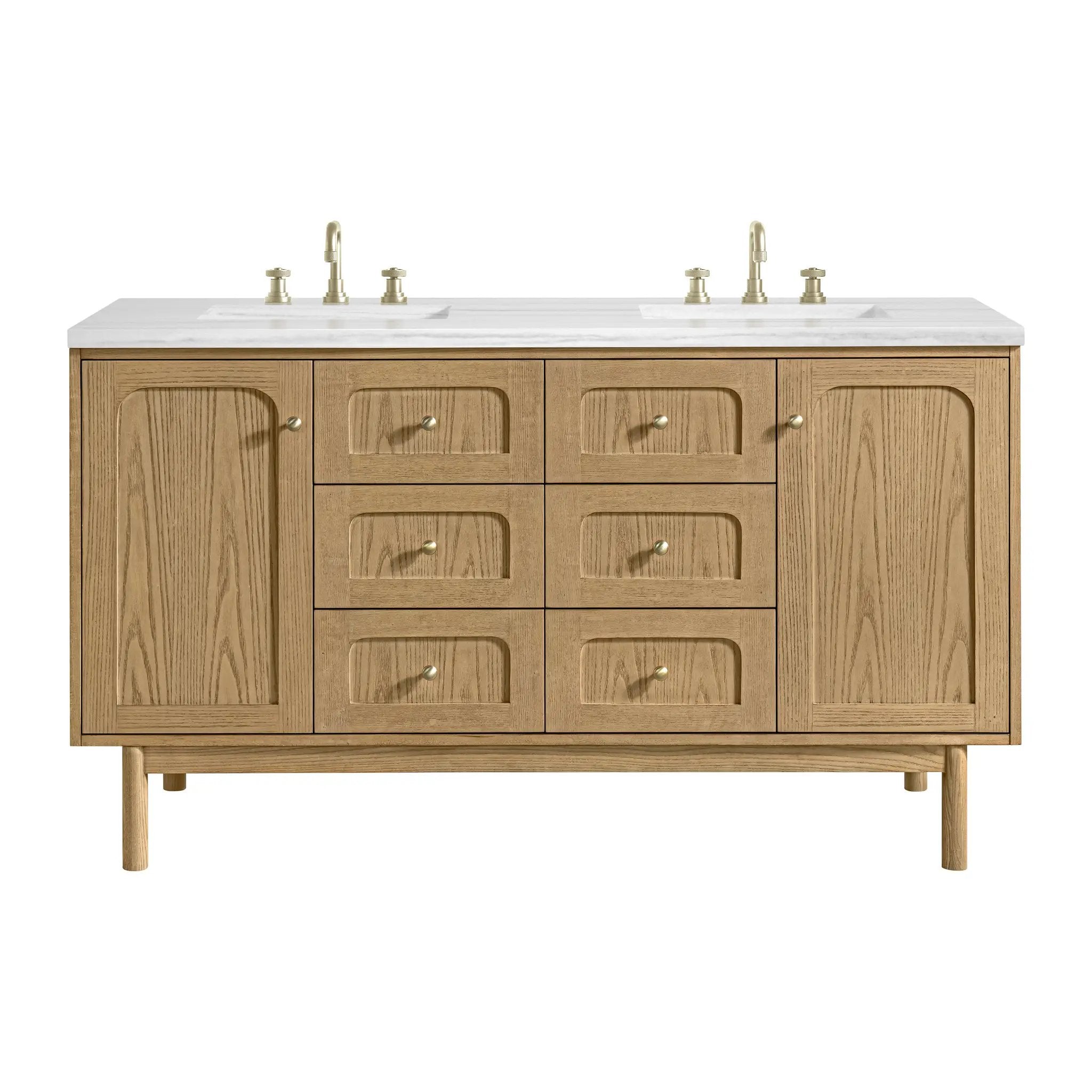 James Martin Laurent 60" Double Vanity Set - Light Natural Oak by James Martin Vanities