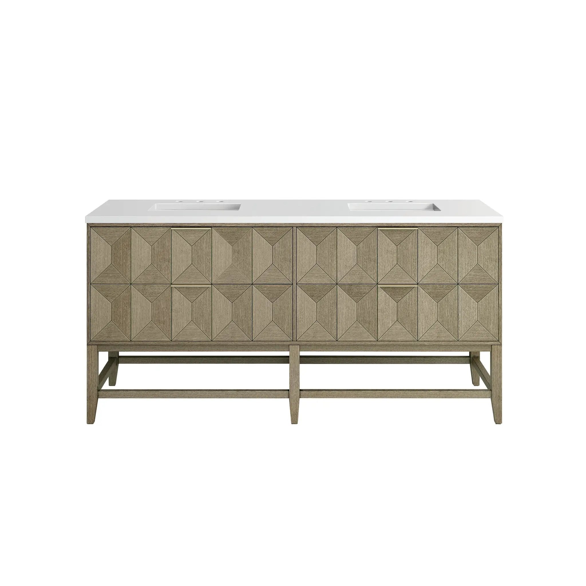 James Martin Emmeline 72" Double Vanity Set - Pebble Oak by James Martin Vanities