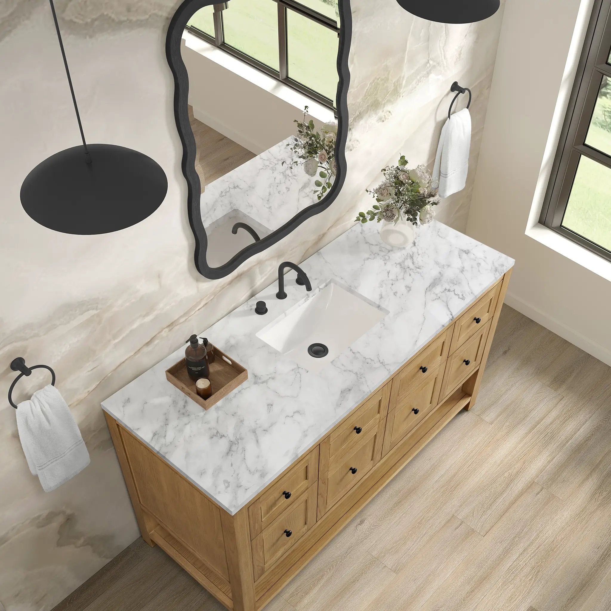 light natural oak vanity