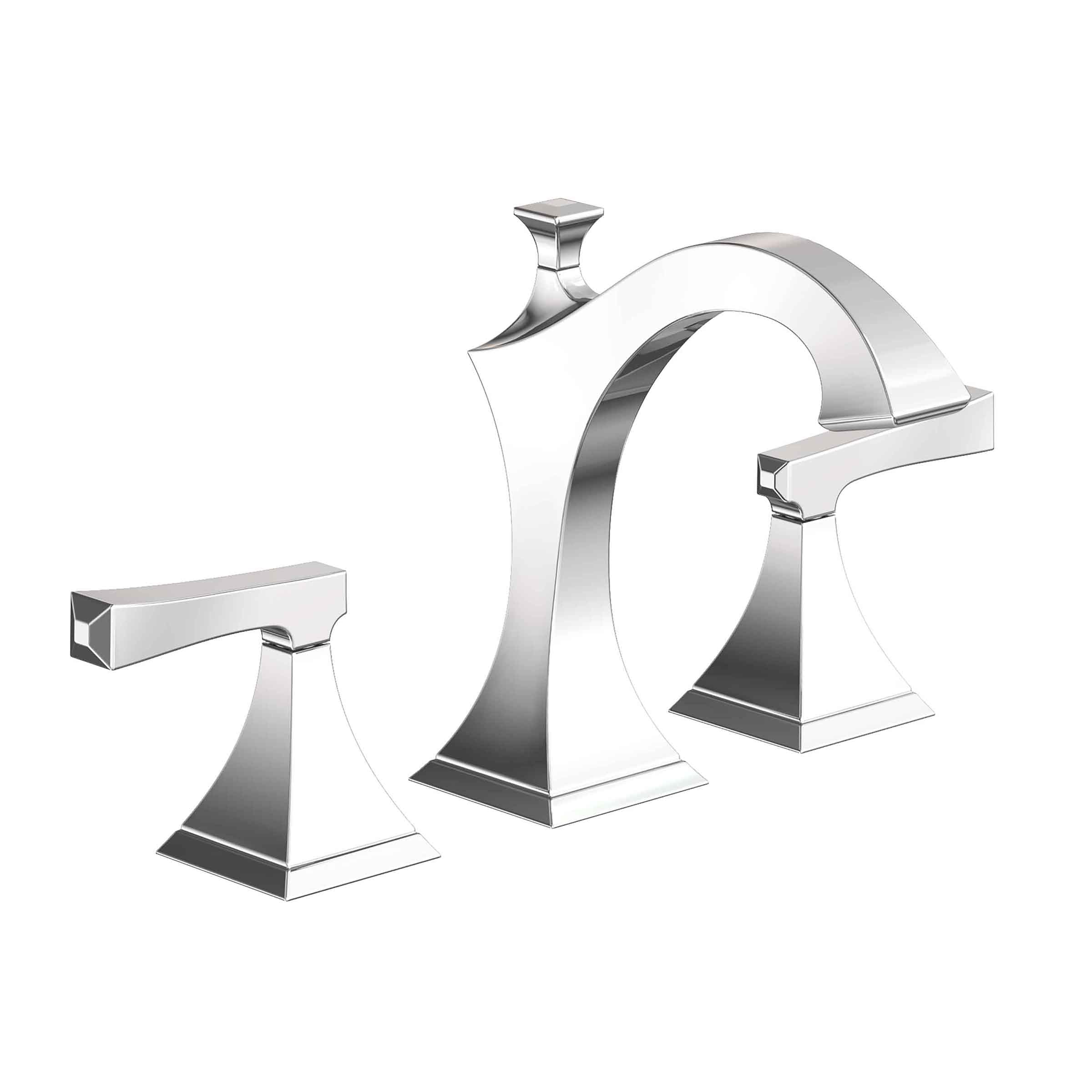 polished chrome lavatory faucet