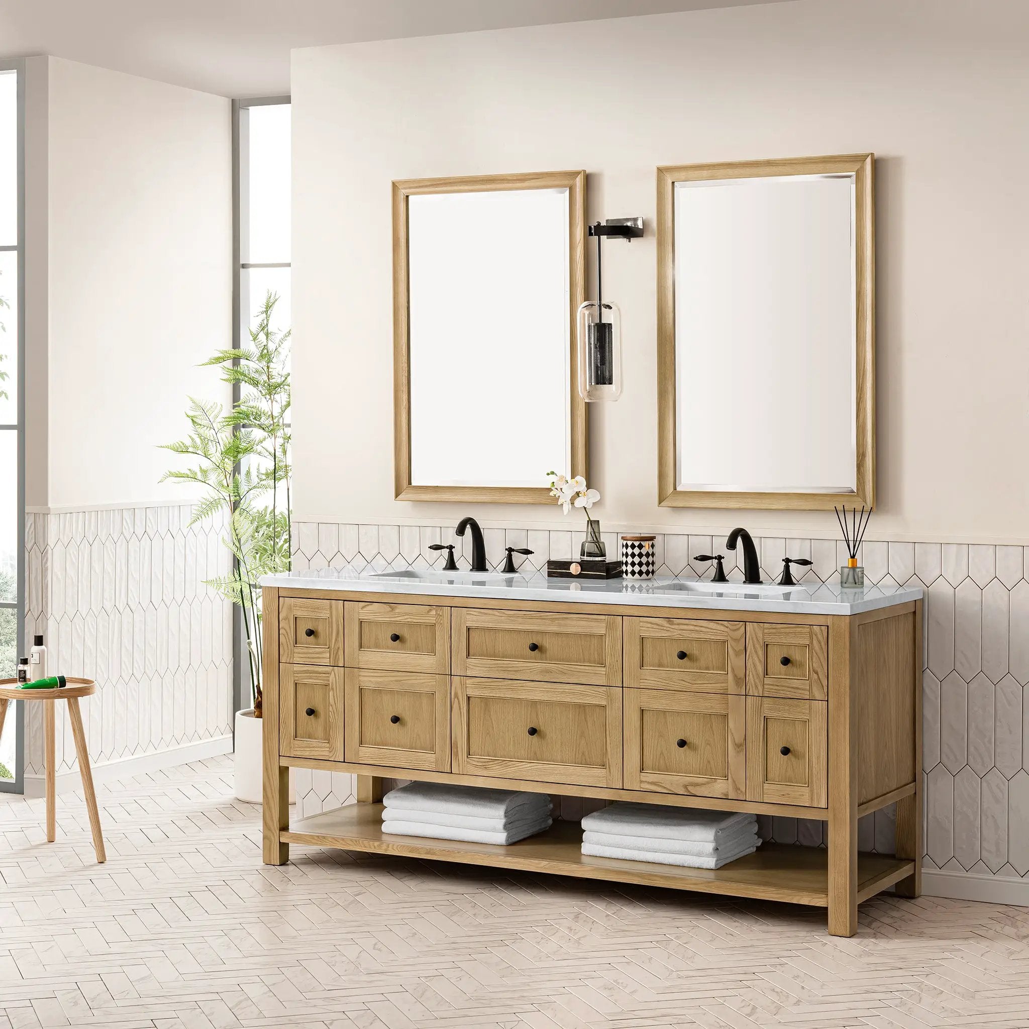 light natural oak vanity