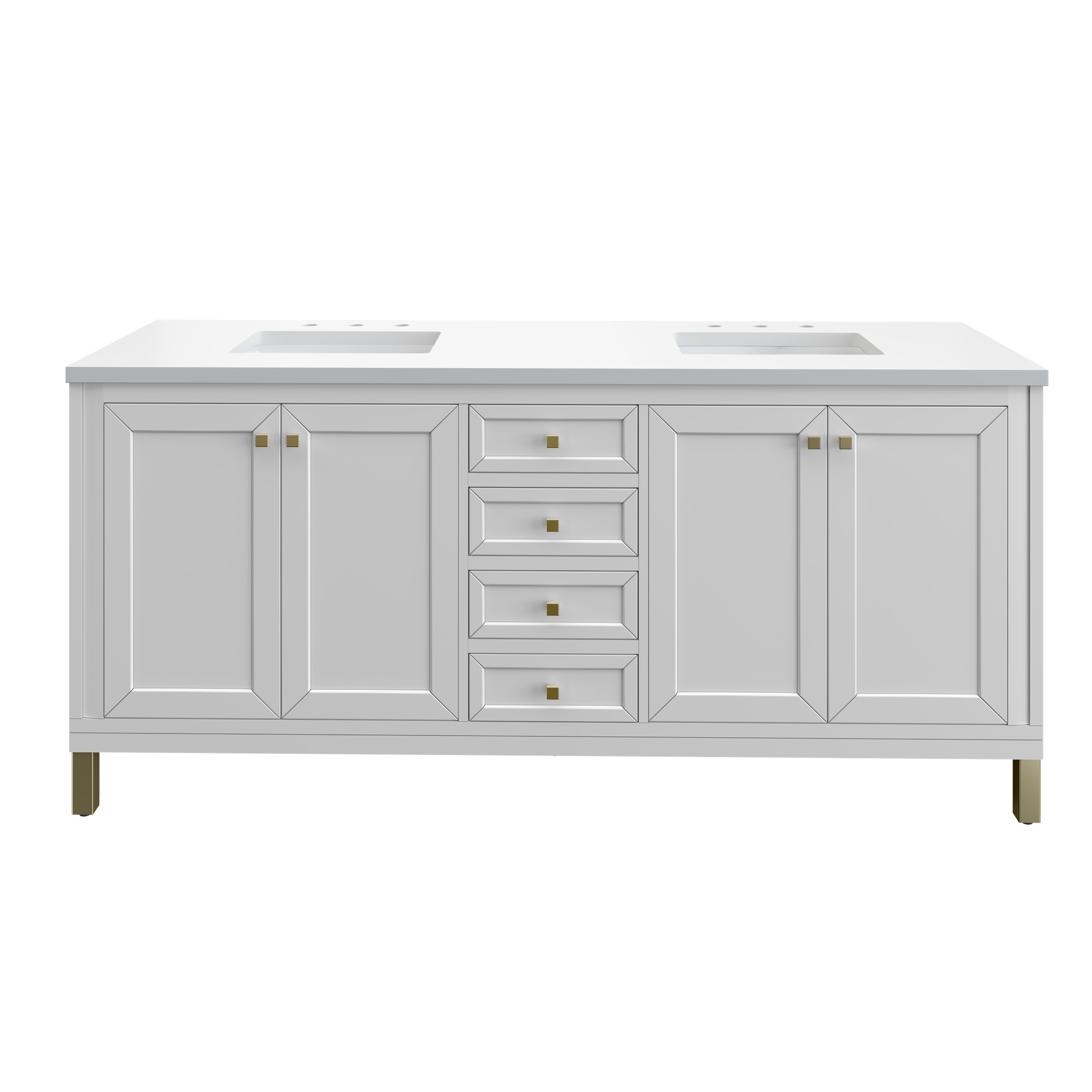 James Martin Vanities Chicago 72" Double Vanity - Glossy White