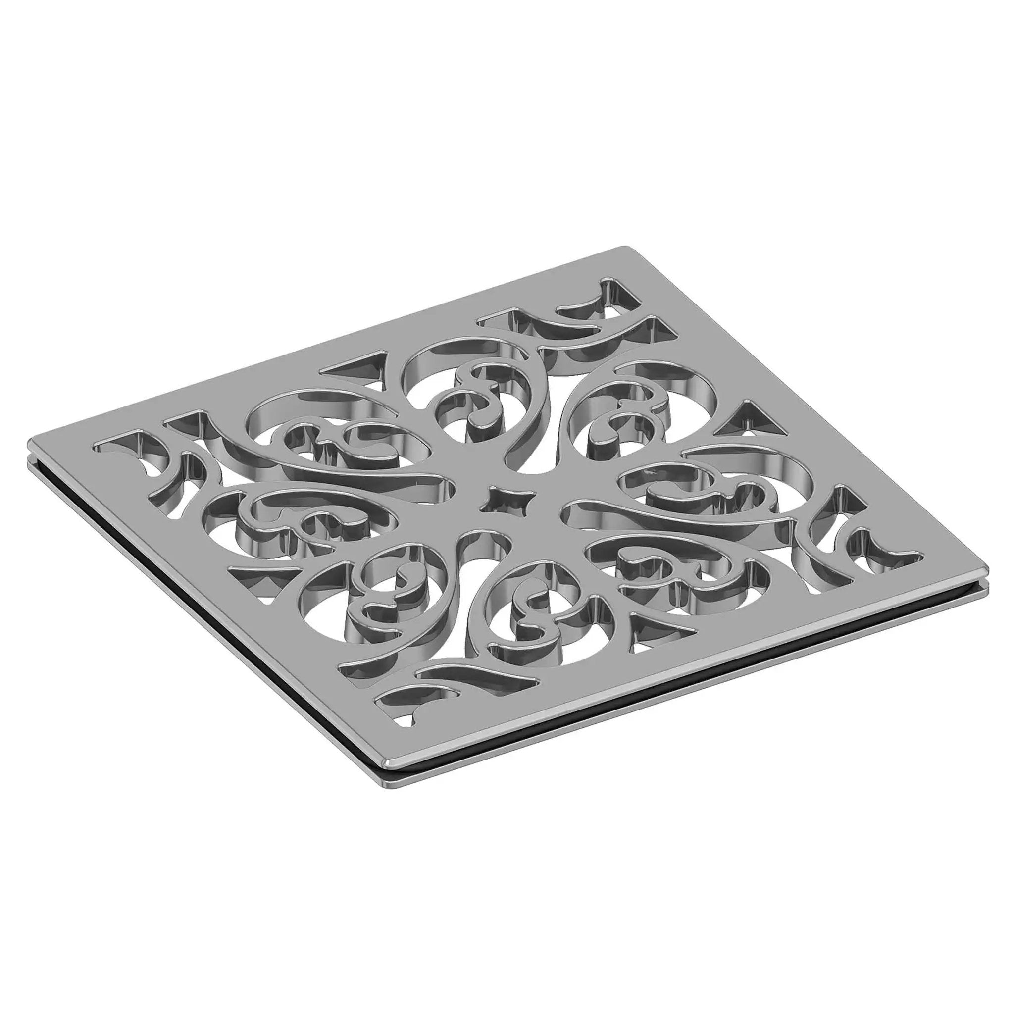 polished chrome shower drain