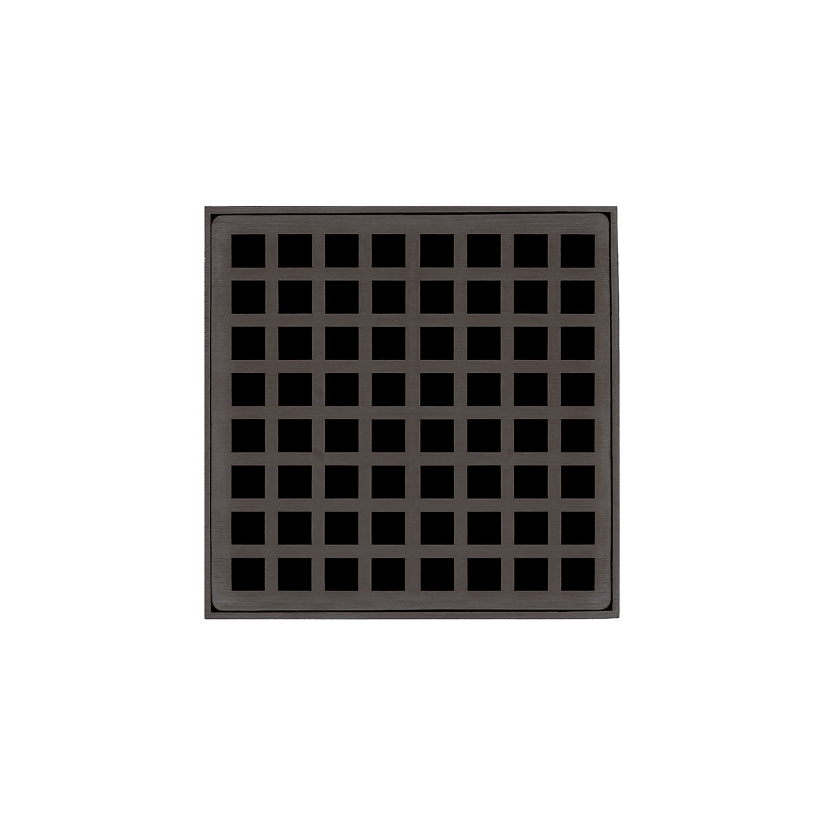 Infinity Drain 5" x 5" QD 5 Premium Center Drain Kit with Squares Pattern Decorative Plate with Cast Iron Drain Body for Hot Mop, 2" Outlet