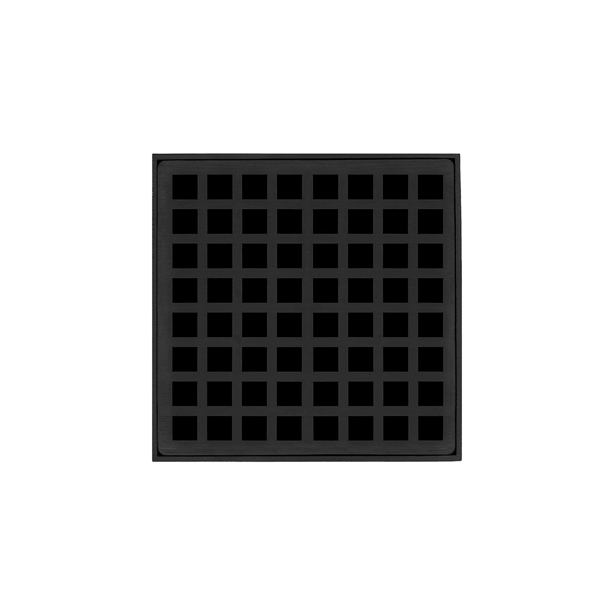 Infinity Drain 5" x 5" QD 5 High Flow Premium Center Drain Kit with Squares Pattern Decorative Plate with Cast Iron Drain Body, 3" No-Hub Outlet