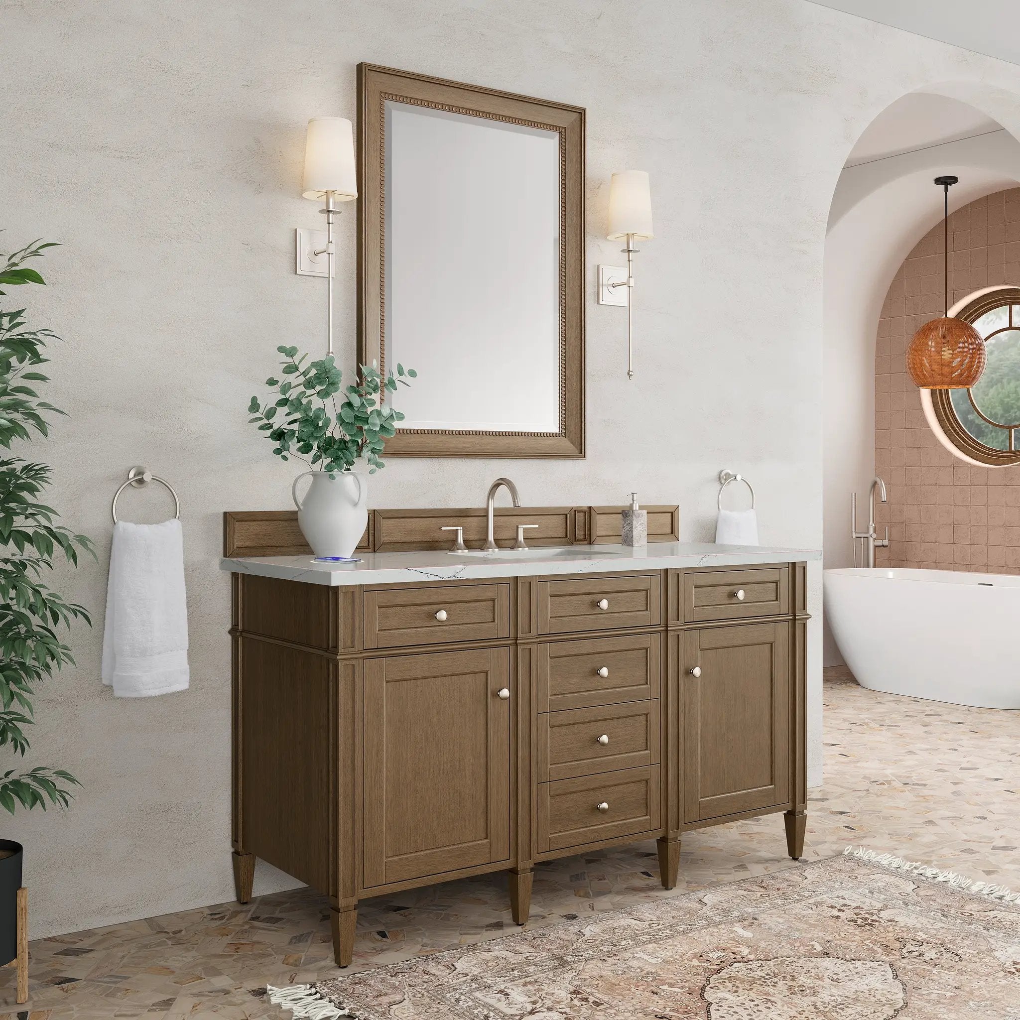 saddle brown vanity