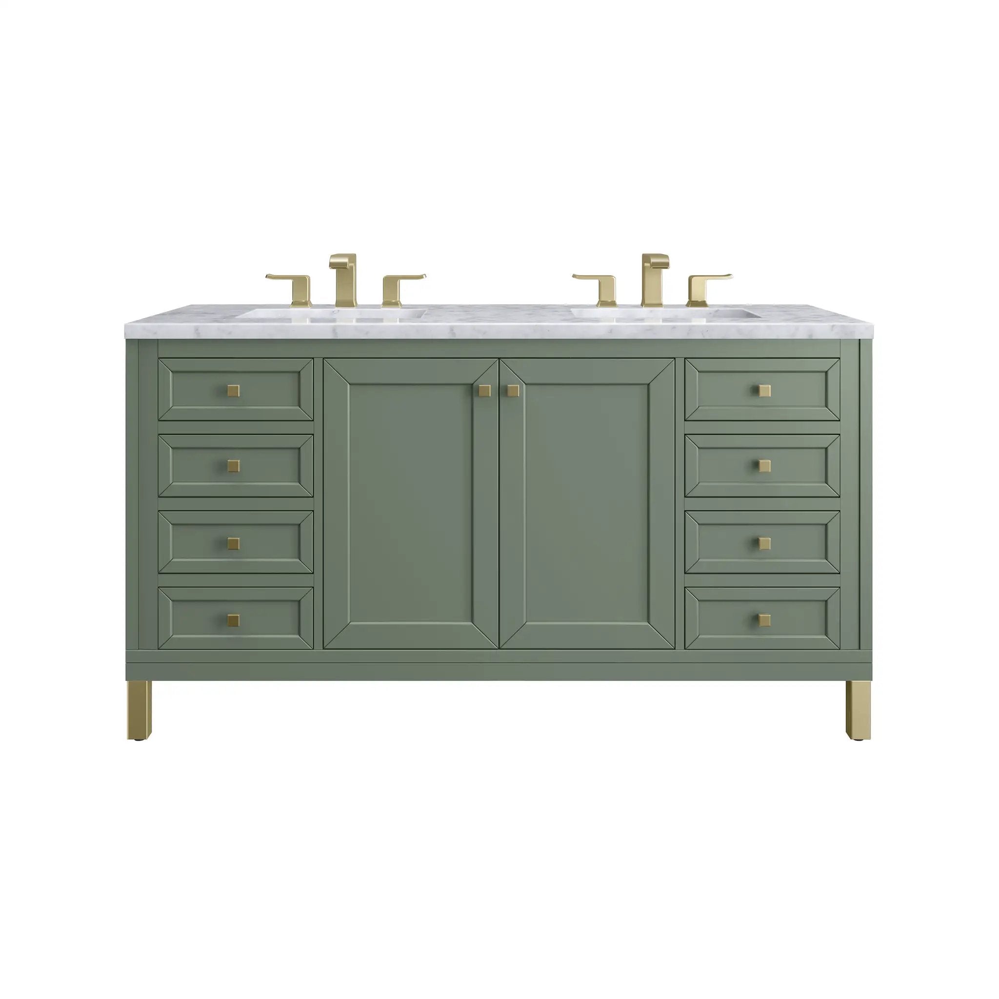 James Martin Chicago 60" Double Vanity Set - Smokey Celadon by James Martin Vanities