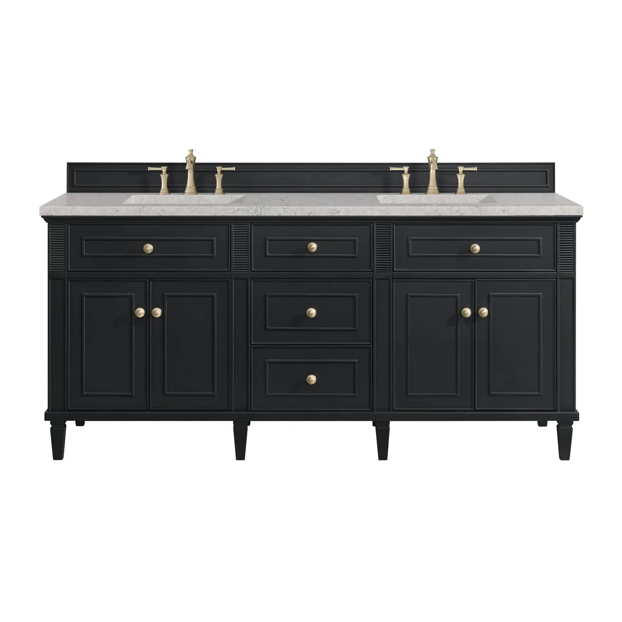 James Martin Lorelai 72" Double Vanity Set - Black Onyx by James Martin Vanities