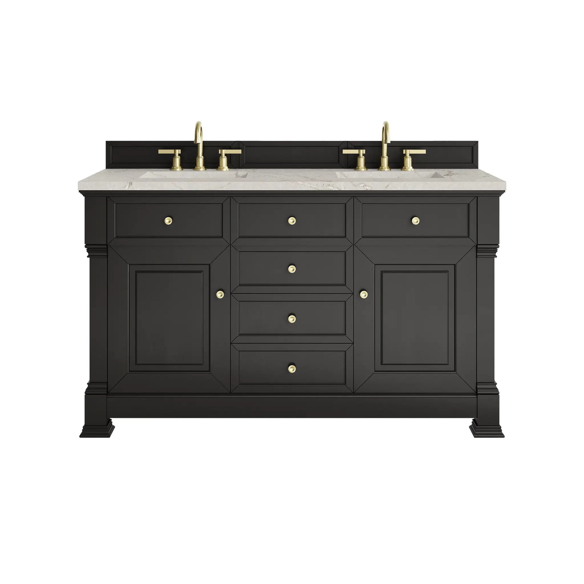 James Martin Brookfield 60" Double Vanity Set - Black Onyx by James Martin Vanities