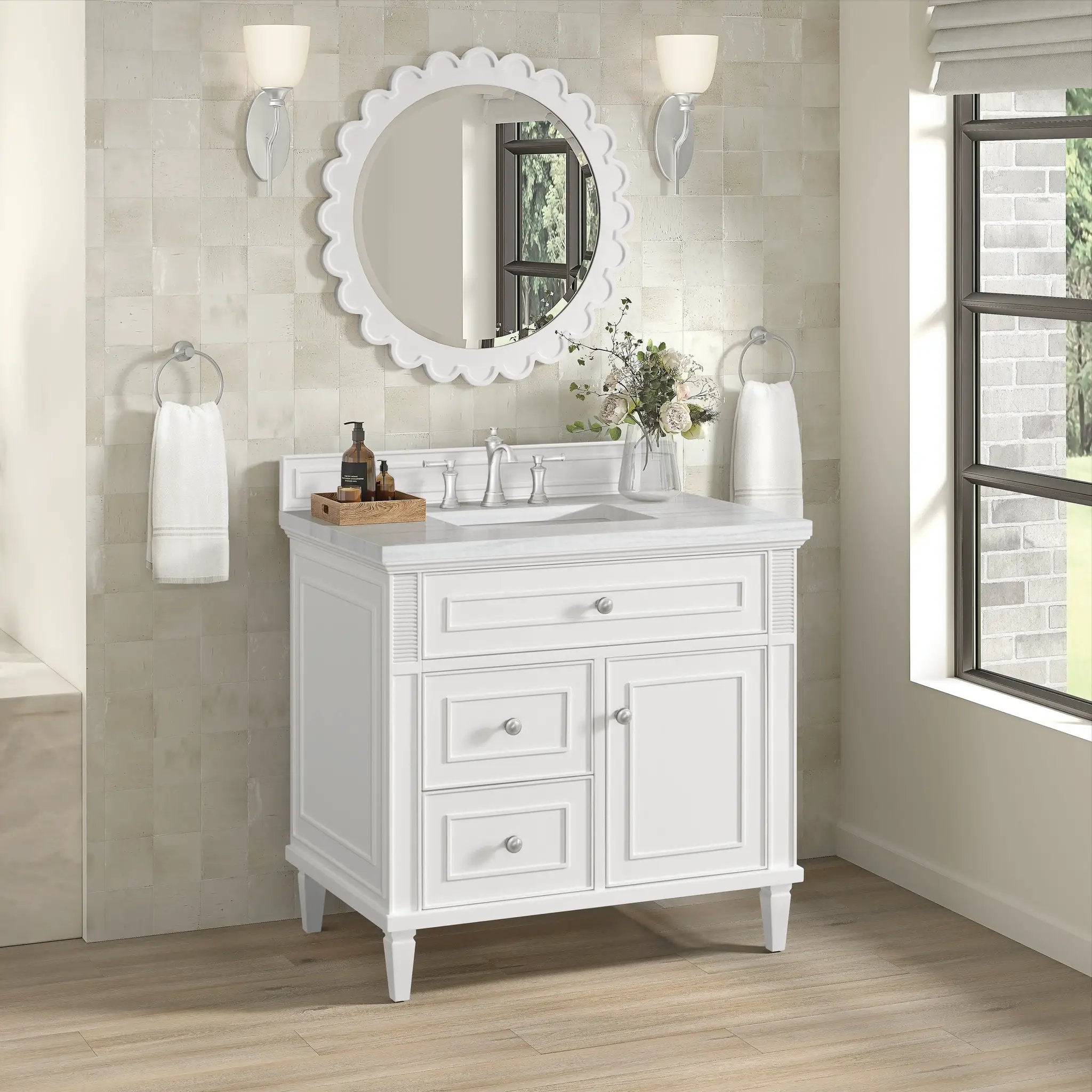 bright white vanity