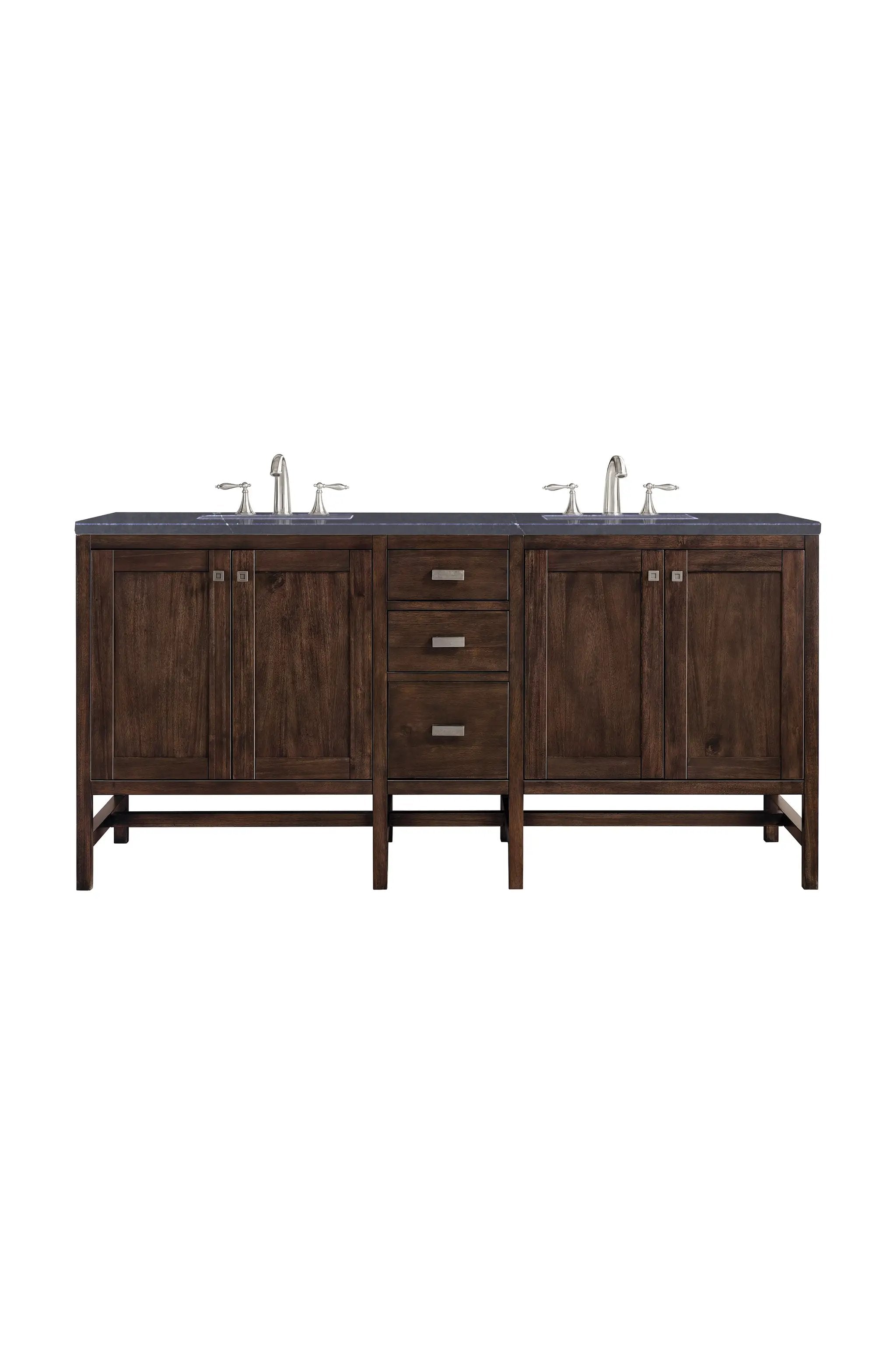James Martin Addison 72" Double Vanity Set - Mid-Century Acacia by James Martin Vanities
