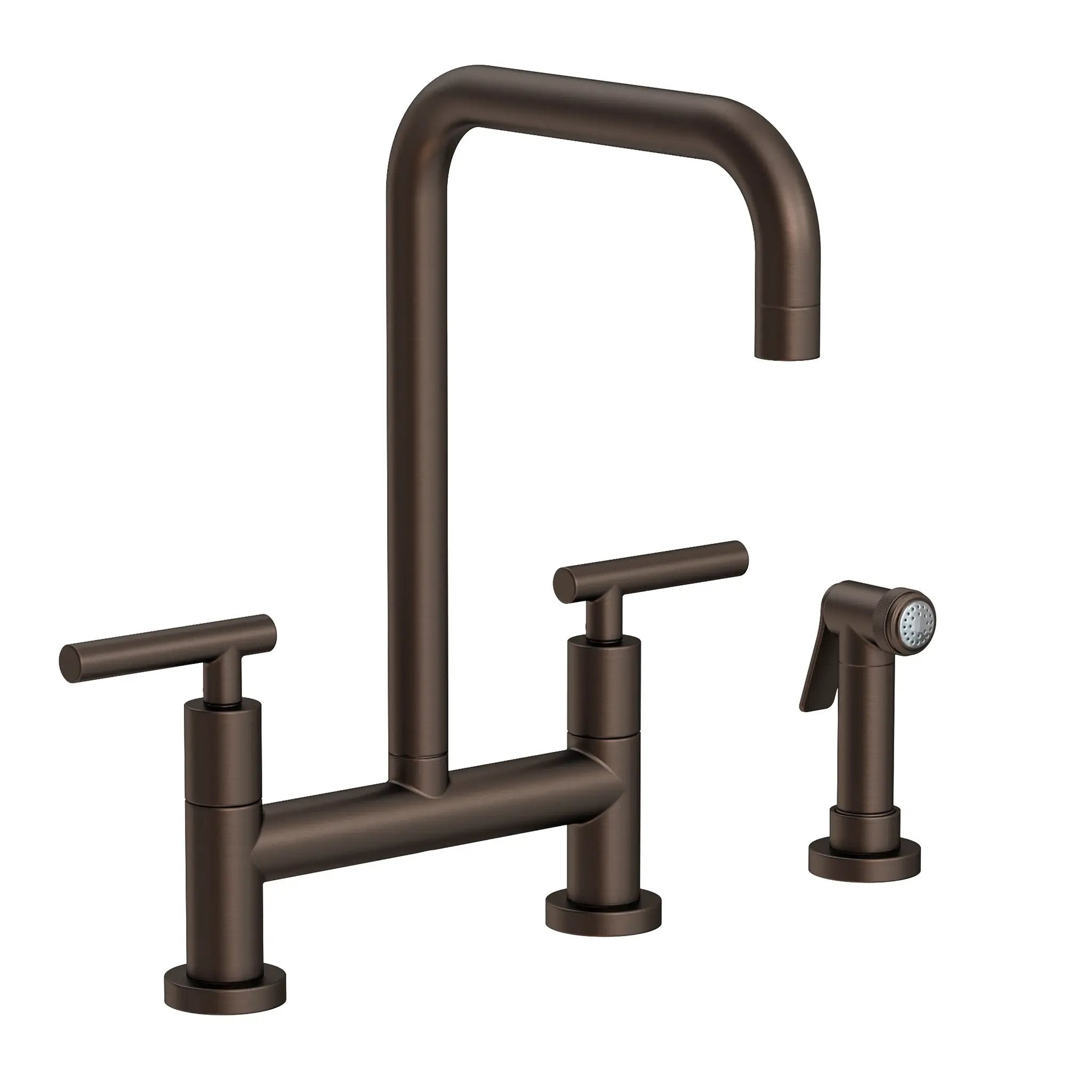 Newport Brass East Square Kitchen Bridge Faucet with Side Spray by Newport Brass