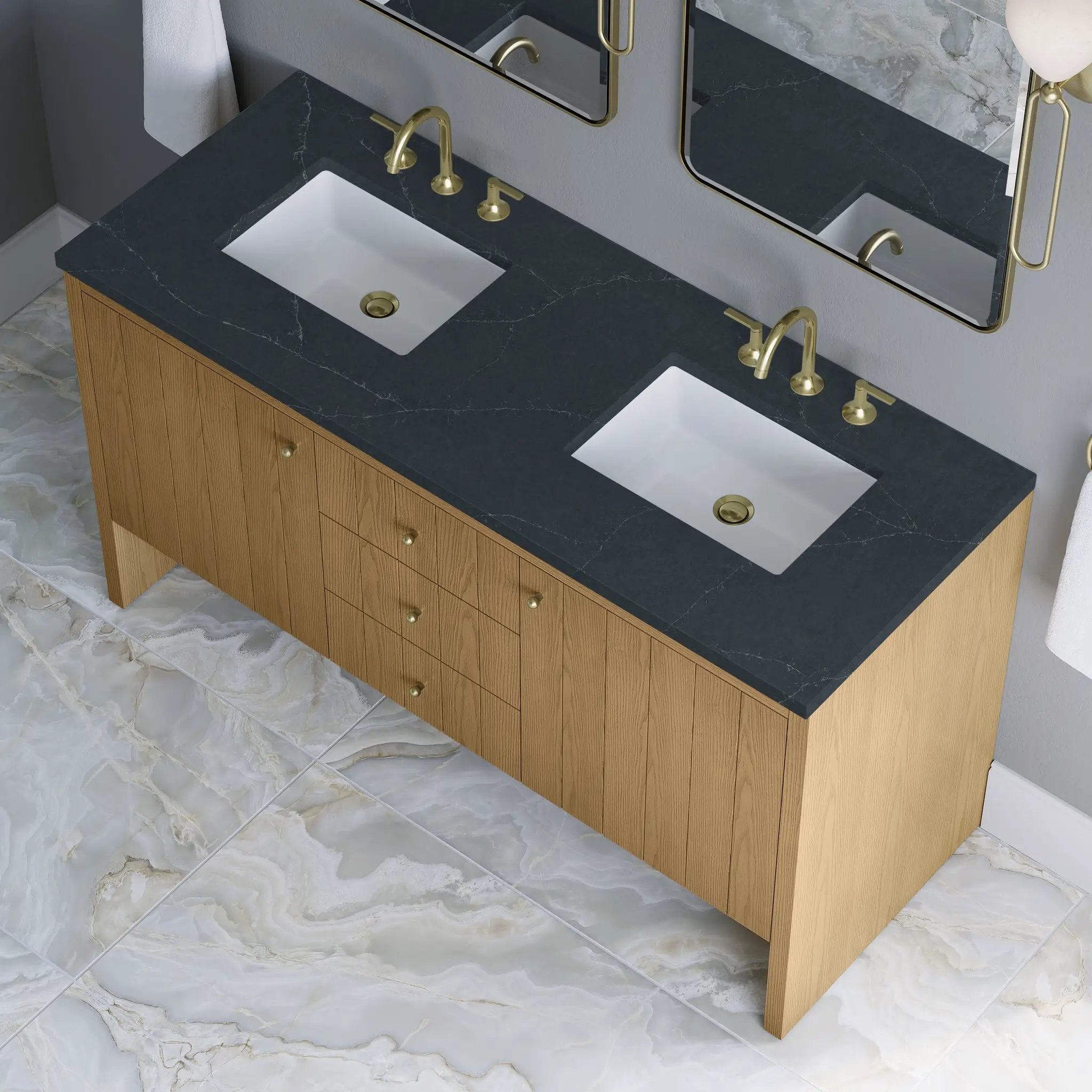 light natural oak vanity