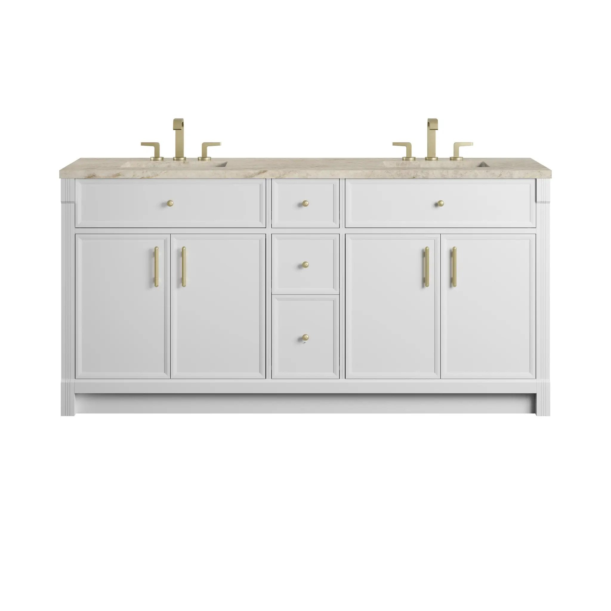 James Martin Bellshire 72" Double Vanity Set - Bright White by James Martin Vanities