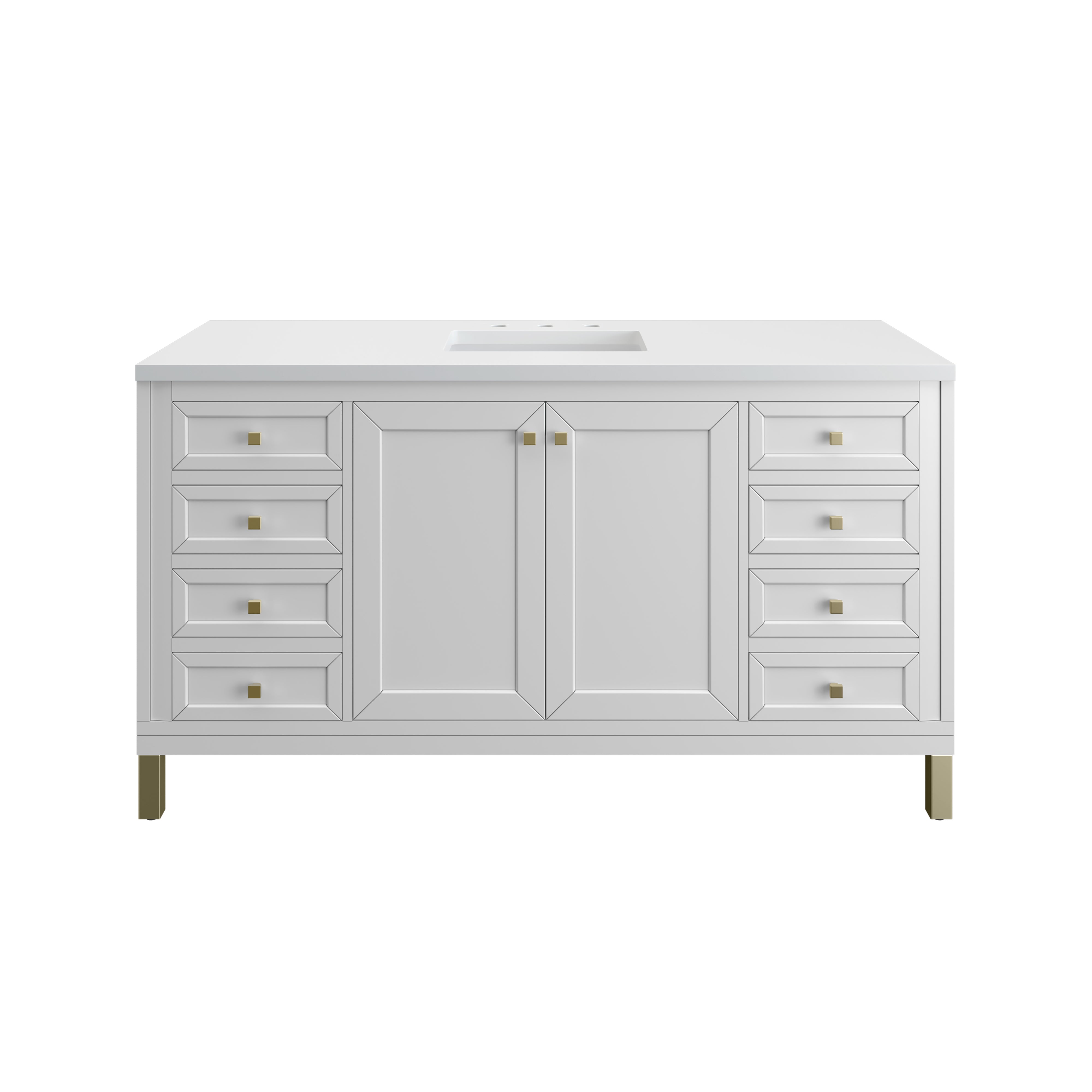 James Martin Vanities Chicago 60" Single Vanity - Glossy White