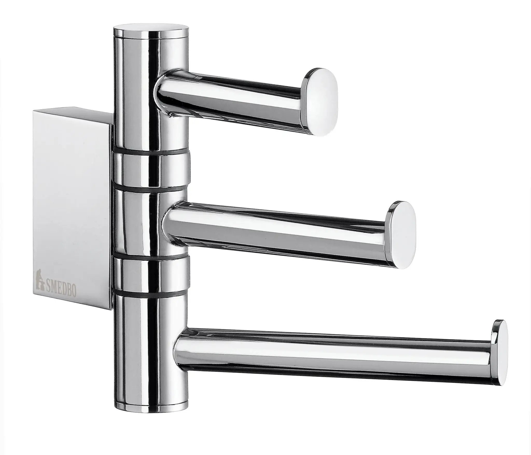 polished chrome triple hook