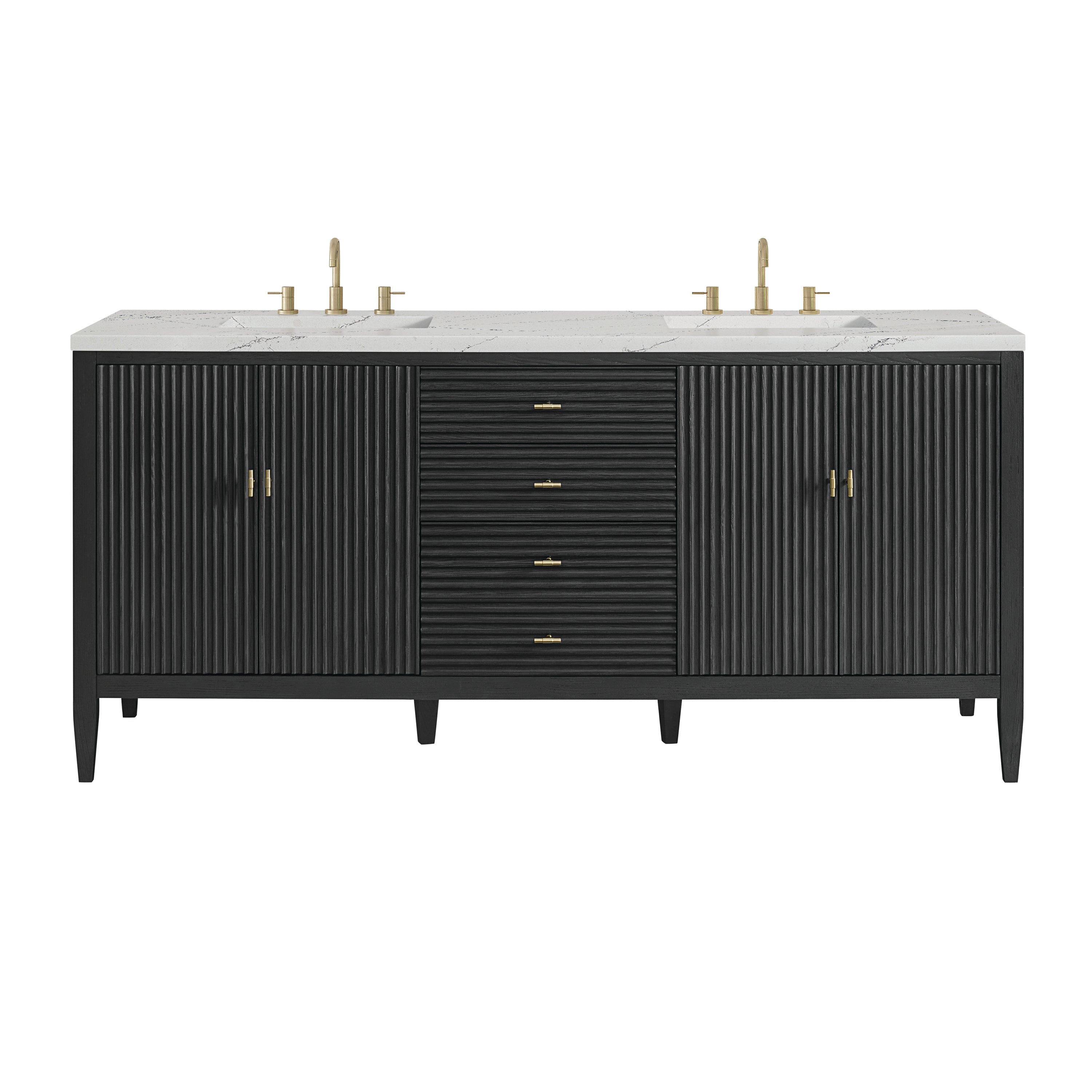 James Martin Vanities Myrrin 72" Double Vanity - Carbon Oak