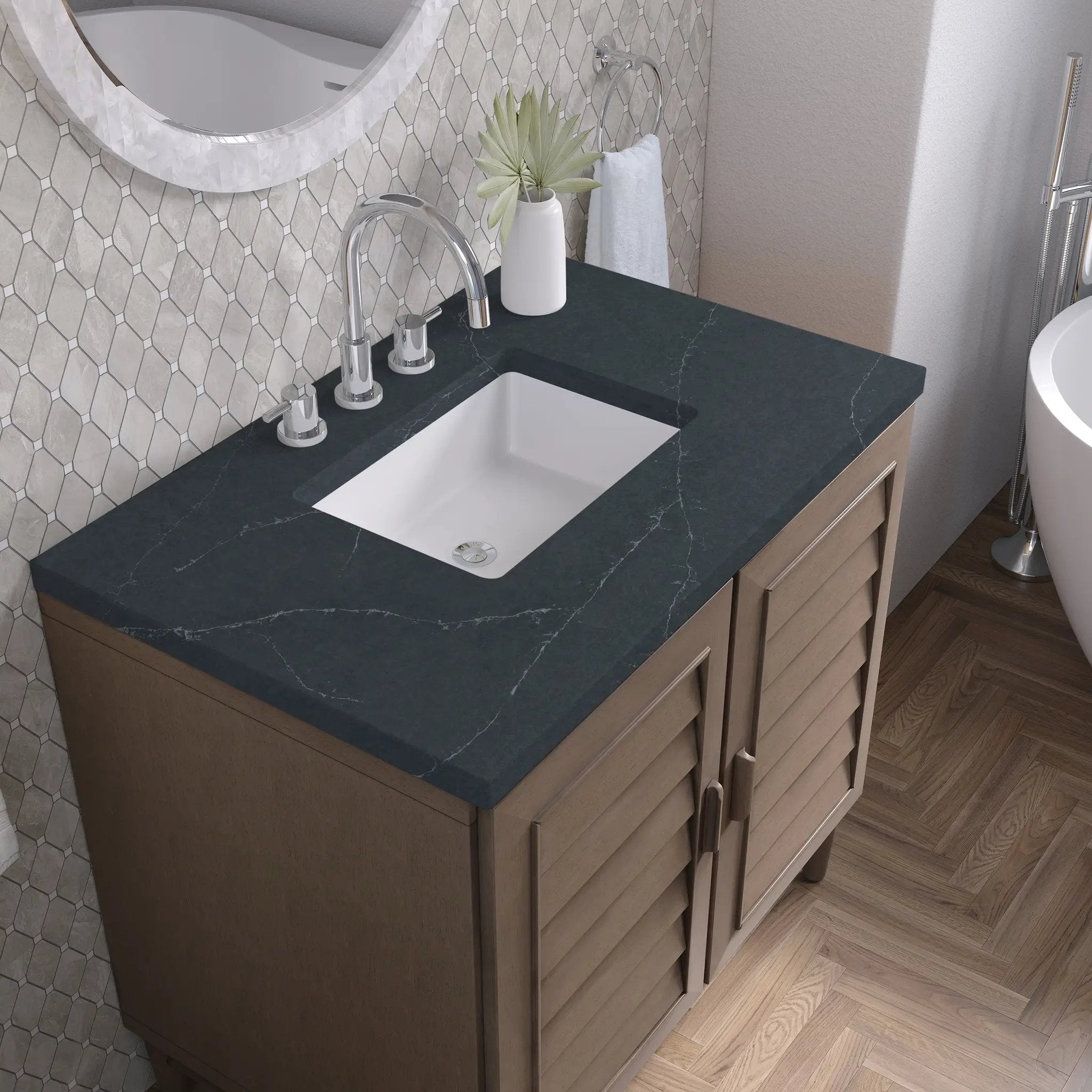 whitewashed walnut vanity