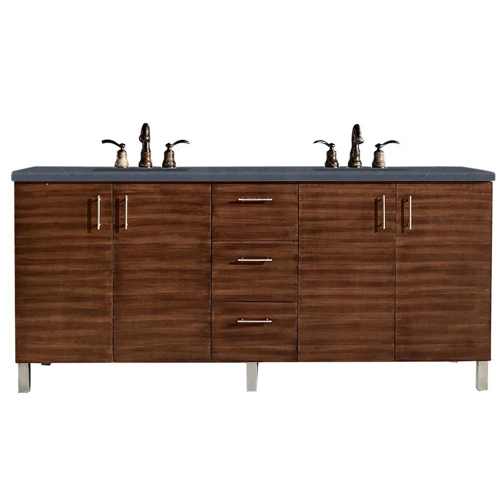 James Martin Metropolitan 72" Double Vanity Set - American Walnut by James Martin Vanities