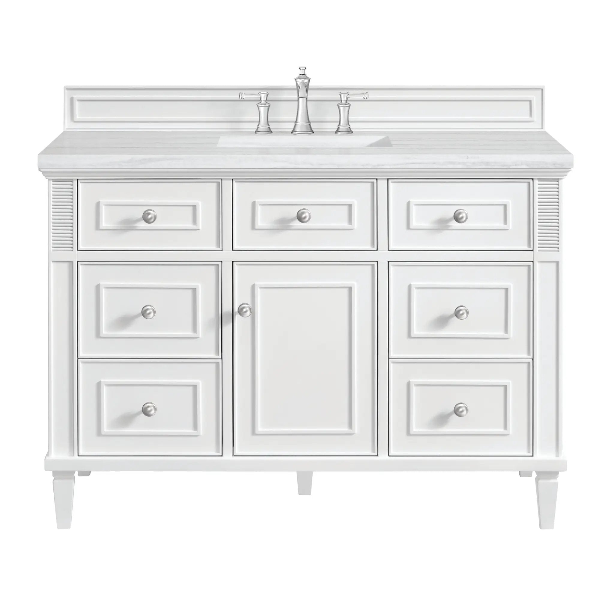 James Martin Lorelai 48" Single Vanity Set - Bright White by James Martin Vanities