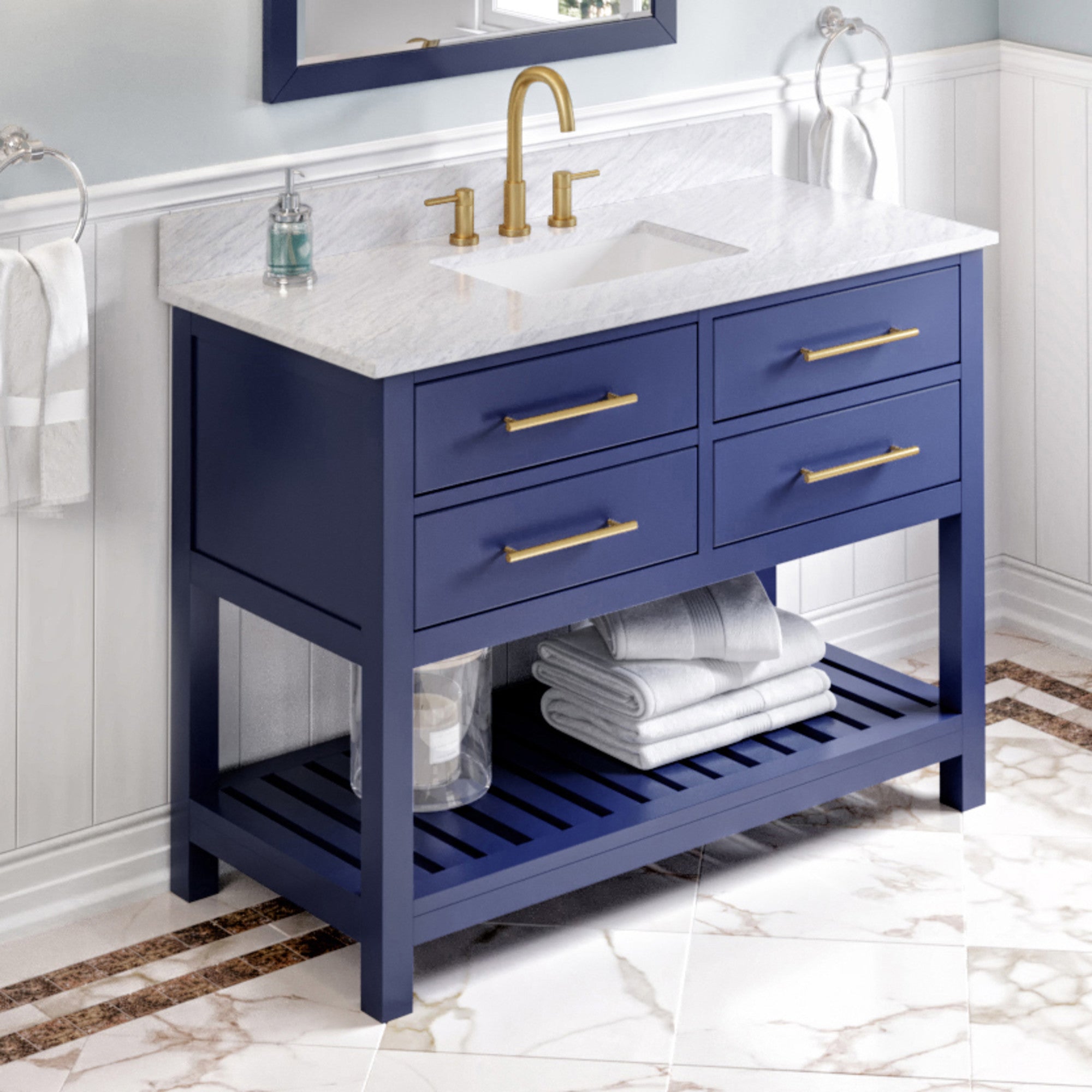 Jeffrey Alexander 48" Wavecrest Vanity Set